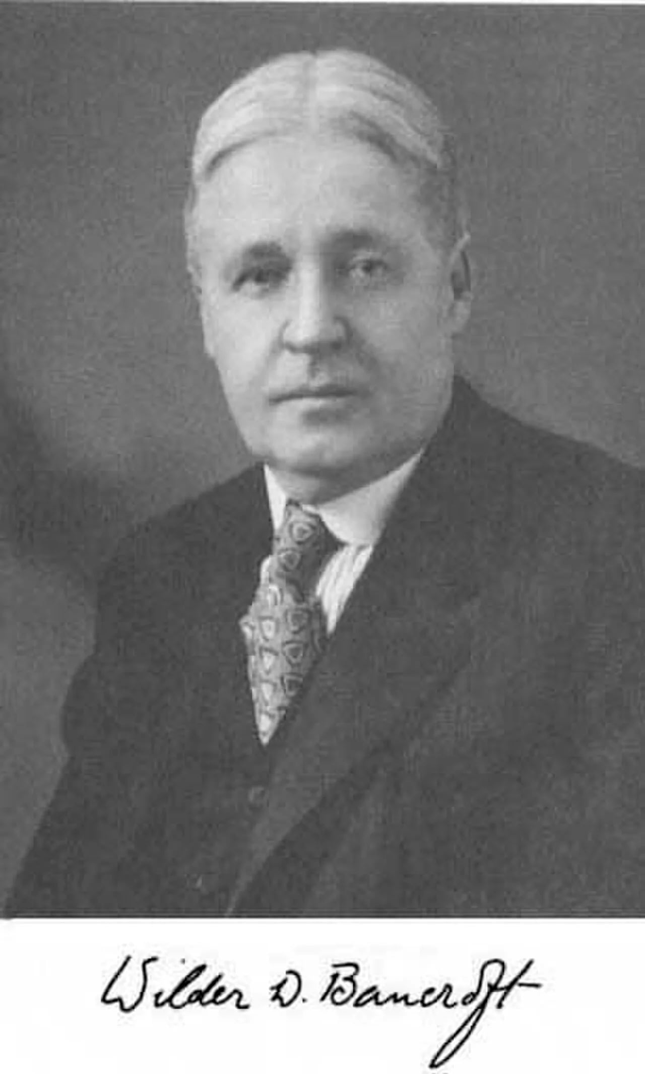 Porträt von Wilder Dwight Bancroft (1867–1953) – Gedenkseite