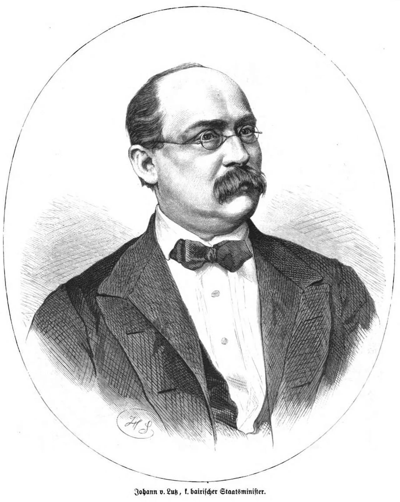 Porträt von Johann von Lutz (1826–1890) – Gedenkseite