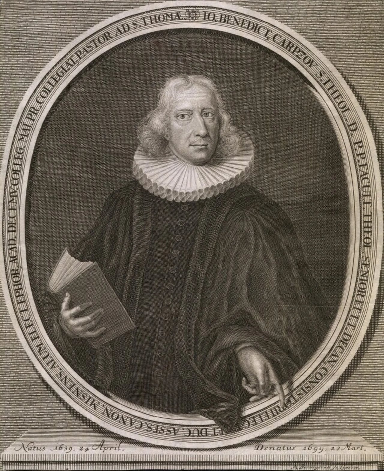 Porträt von Johann Benedict Carpzov II. (1639–1699) – Gedenkseite