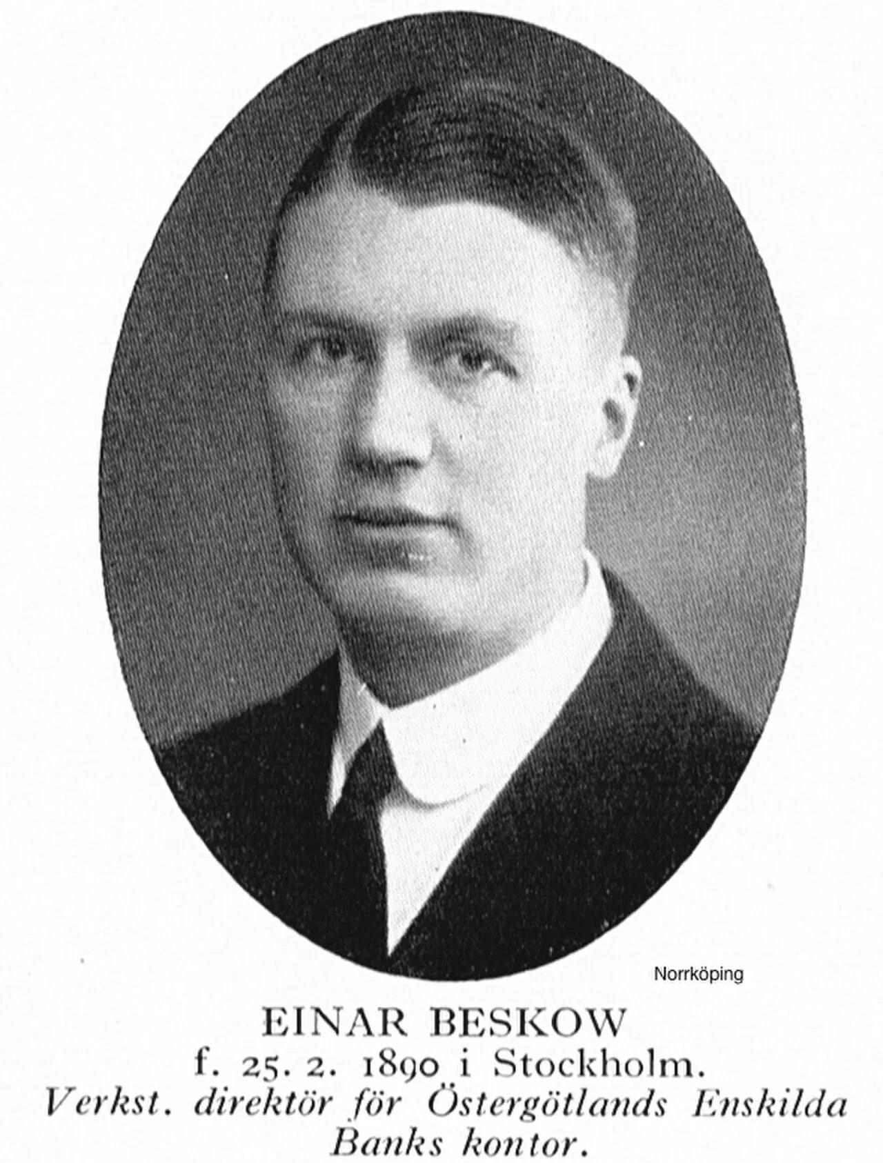 Porträt von Einar Beskow (1890–1968) – Gedenkseite