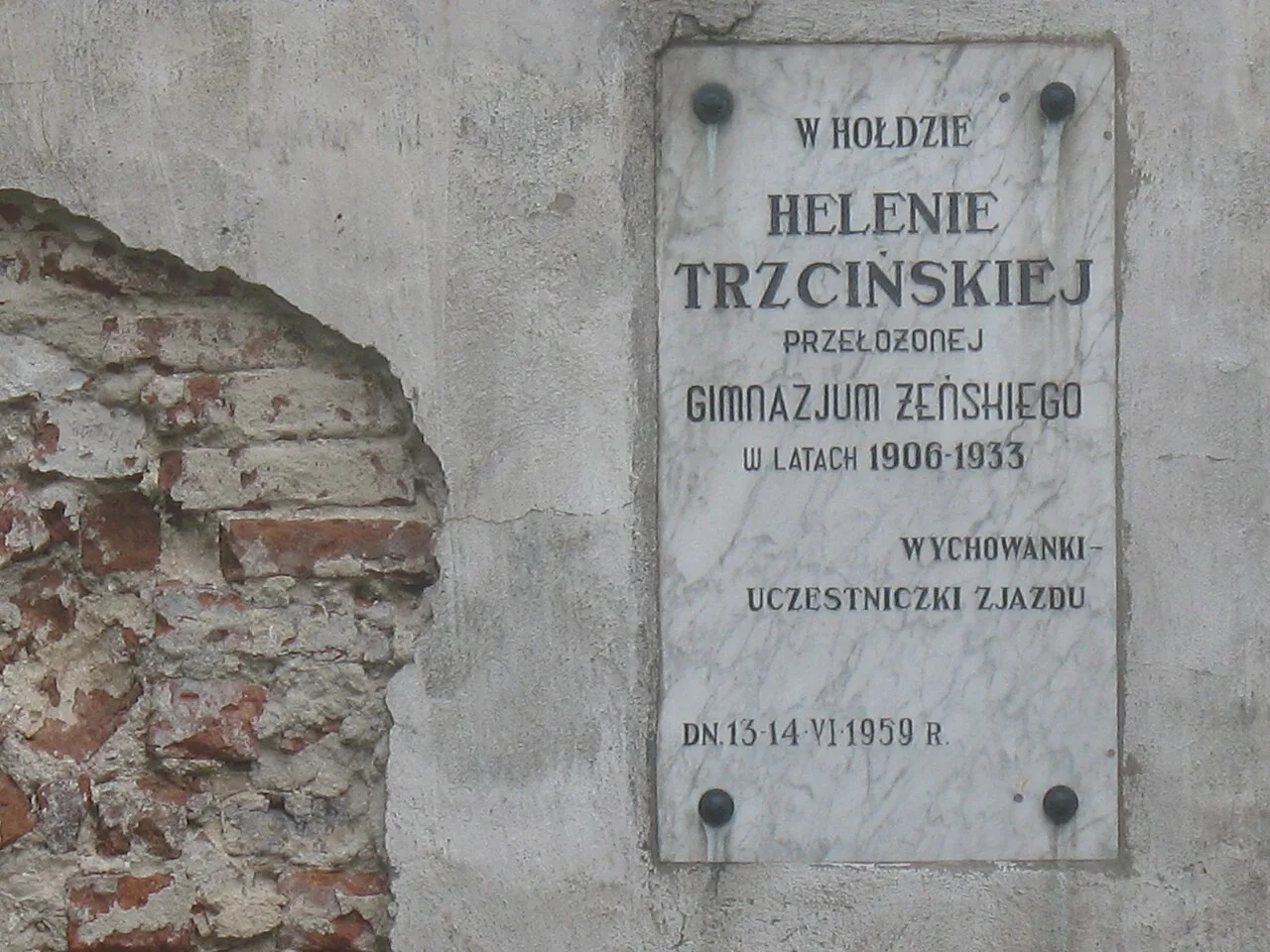 Porträt von Helena Trzcińska (1863–1934) – Gedenkseite