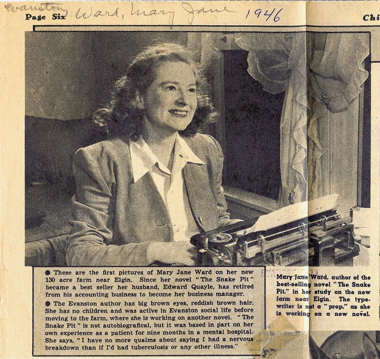 Portrait of Mary Jane Ward (1905–1981) – memorial page