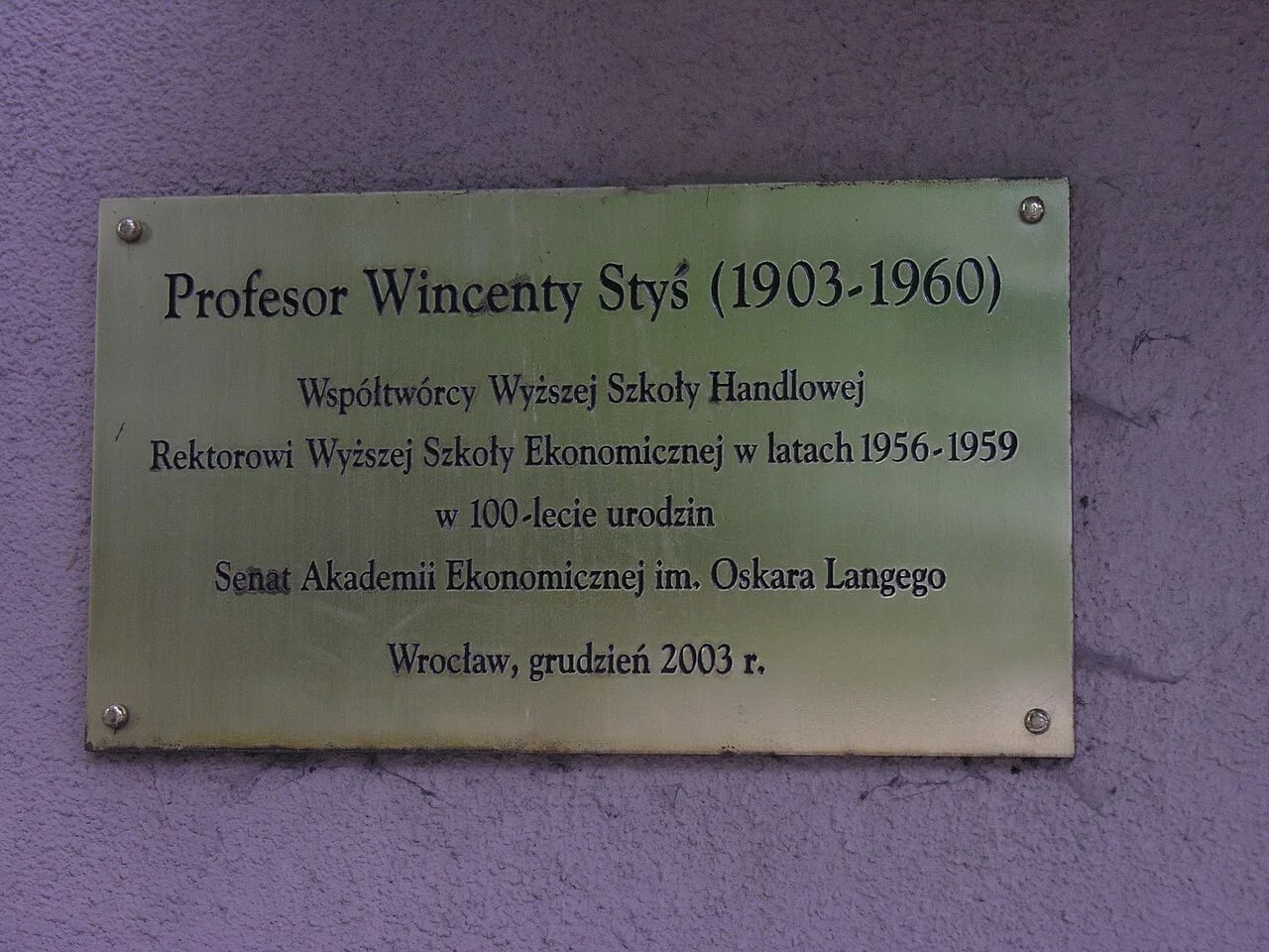 Portrait of Wincenty Styś (1903–1960) – memorial page
