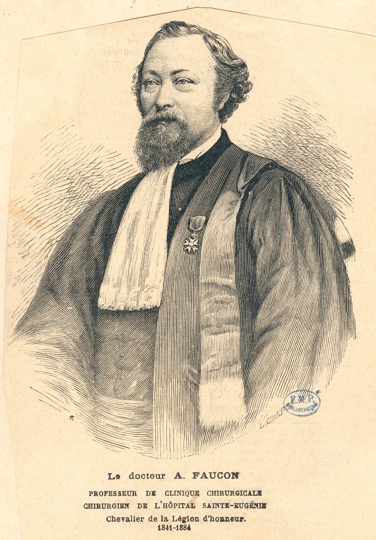 Porträt von Adolphe Constant François Faucon (1841–1884) – Gedenkseite