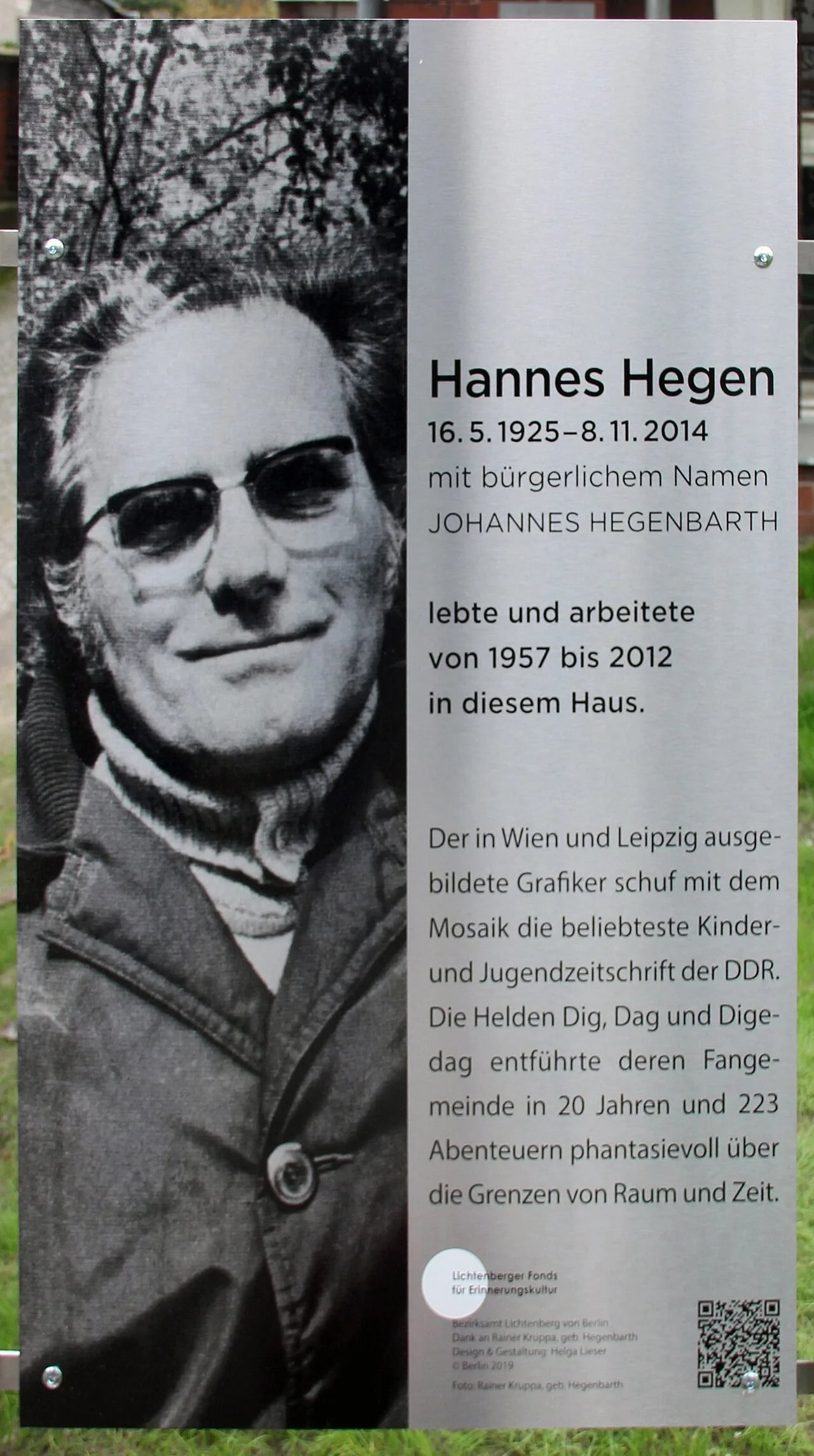 Portrait of Hannes Hegen (1925–2014) – memorial page