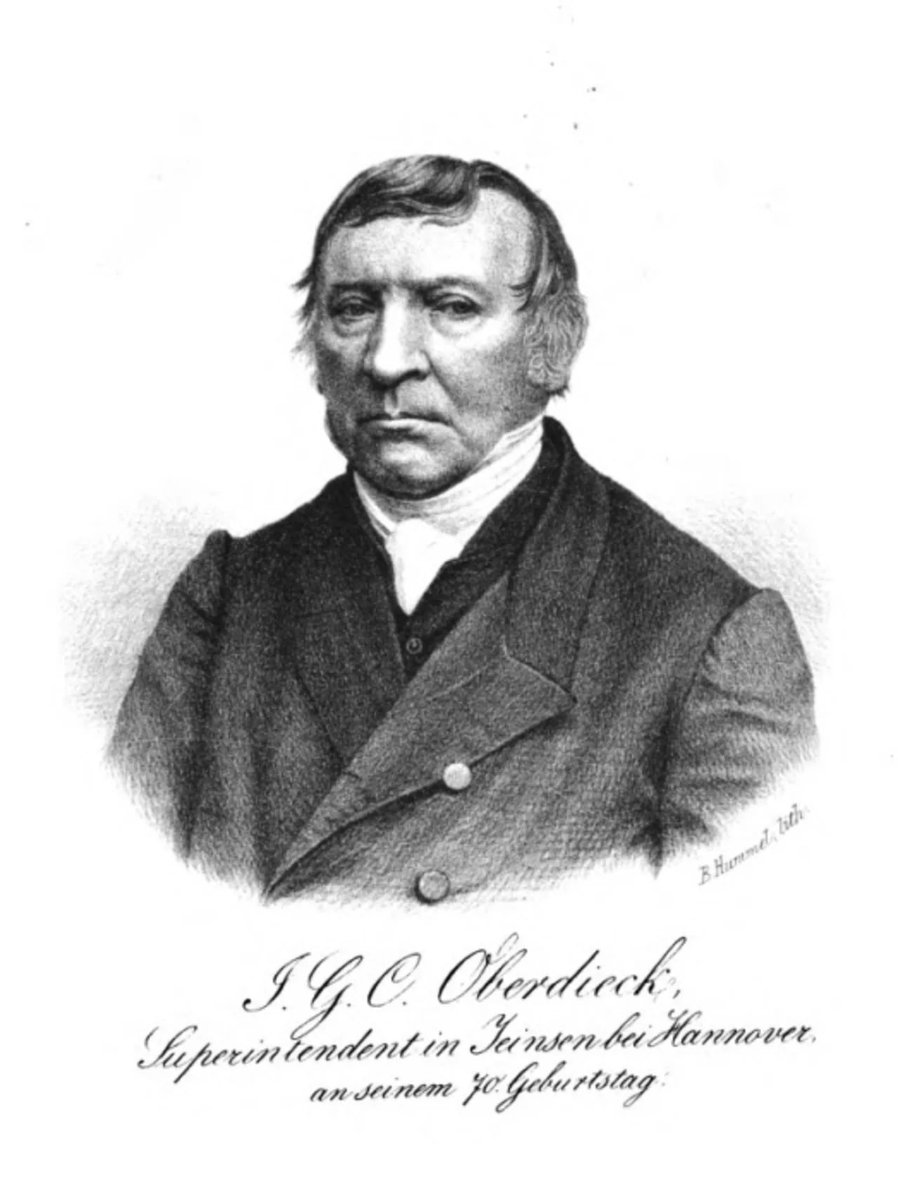 Porträt von Johann Georg Conrad Oberdieck (1794–1880) – Gedenkseite
