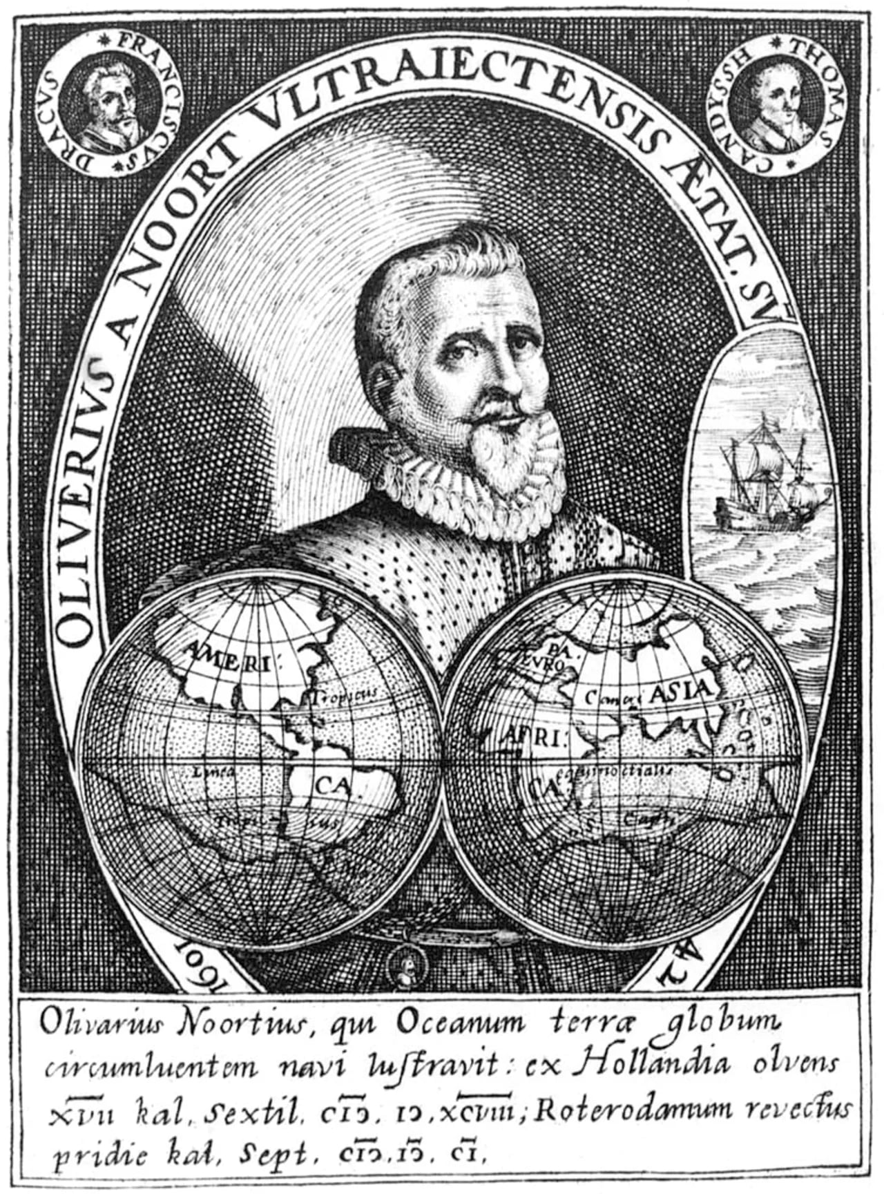 Porträt von Olivier van Noort (1558–1627) – Gedenkseite