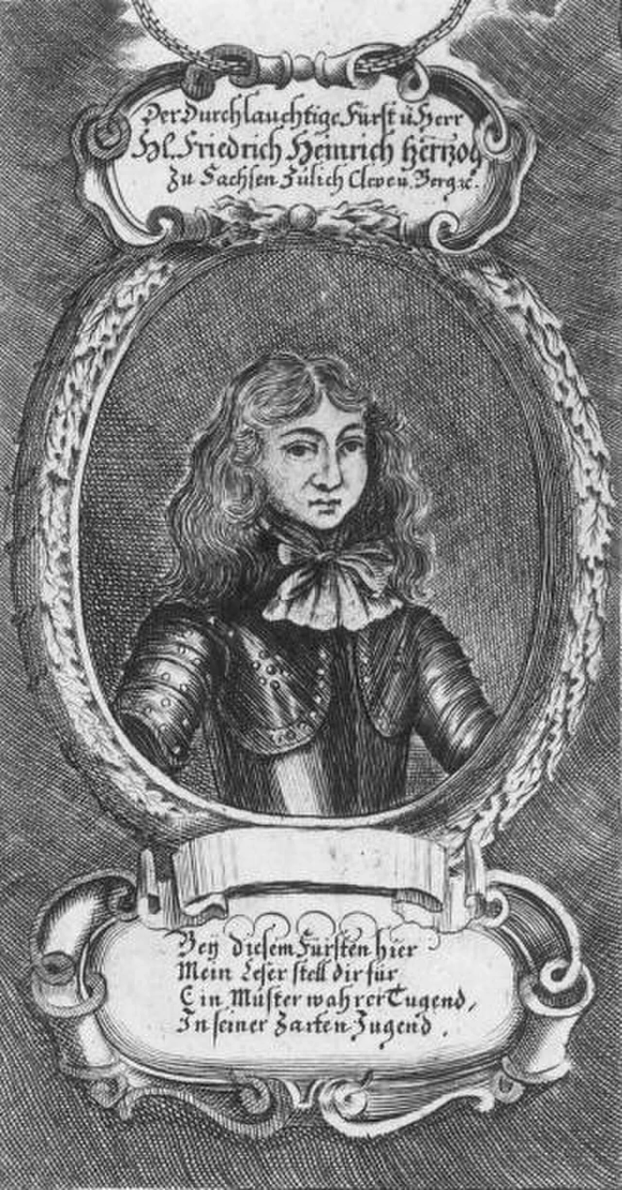 Porträt von Friedrich Heinrich (1668–1713) – Gedenkseite