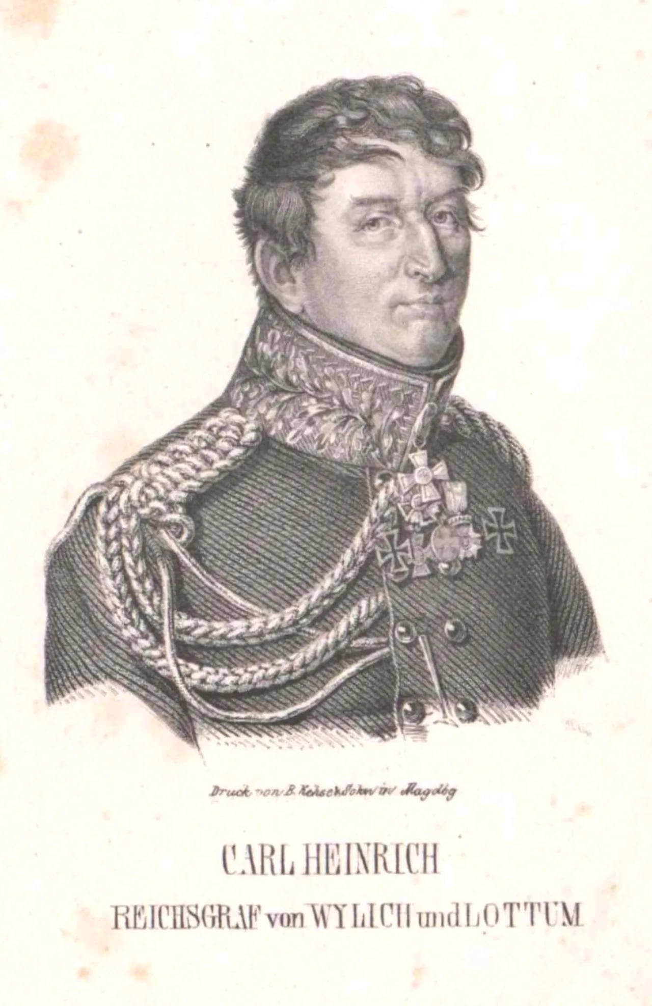 Porträt von Carl Friedrich Heinrich von Wylich und Lottum (1767–1841) – Gedenkseite