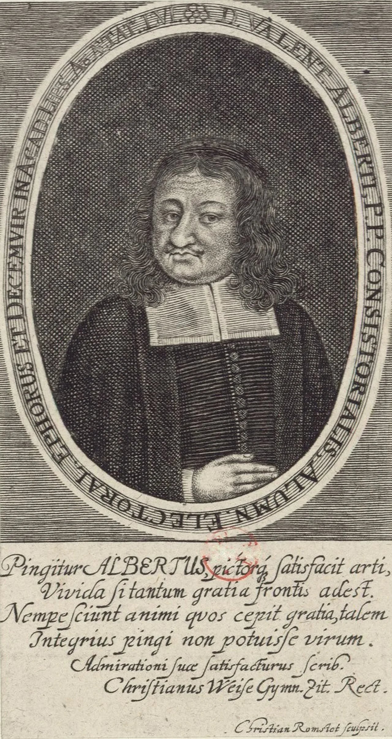 Portrait of Valentin Alberti (1635–1697) – memorial page
