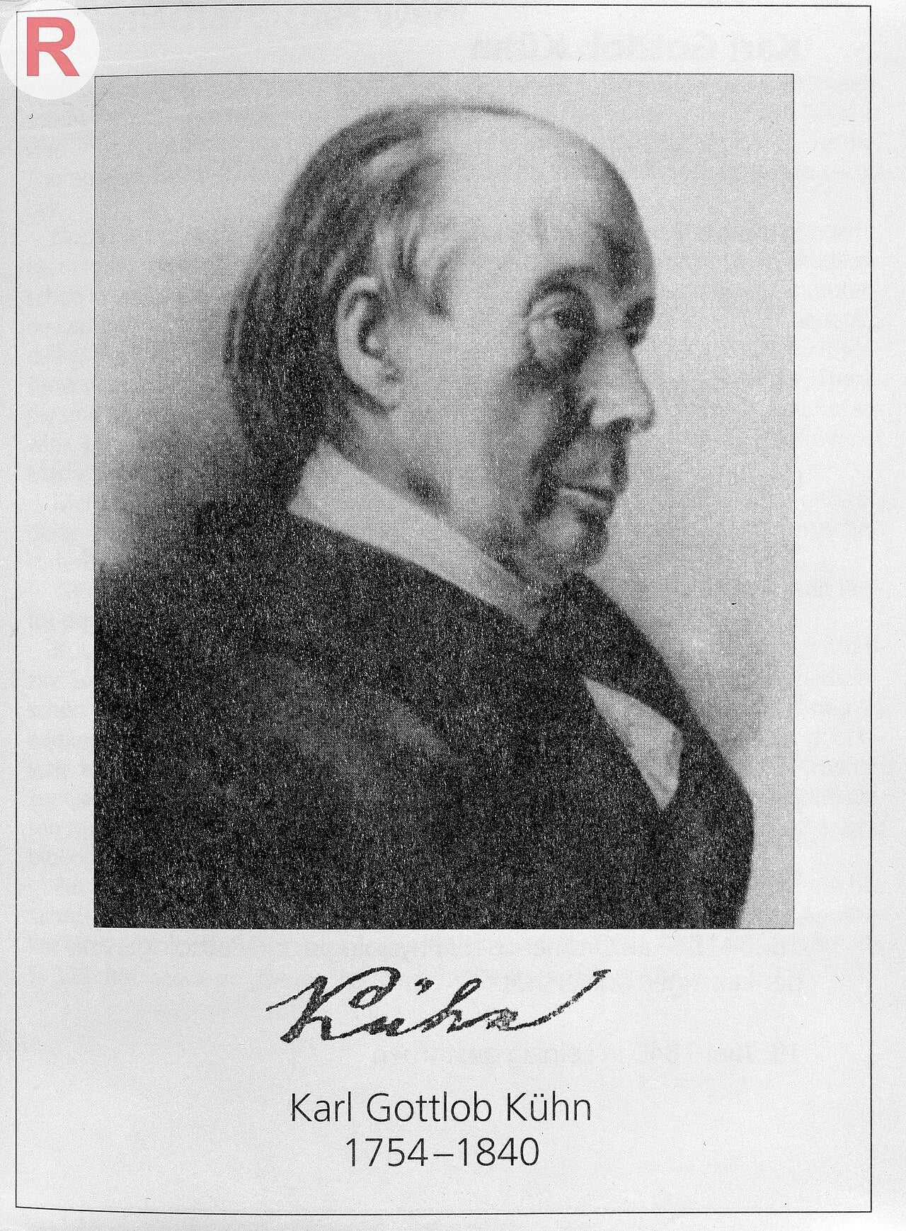 Porträt von Karl Gottlob Kühn (1754–1840) – Gedenkseite