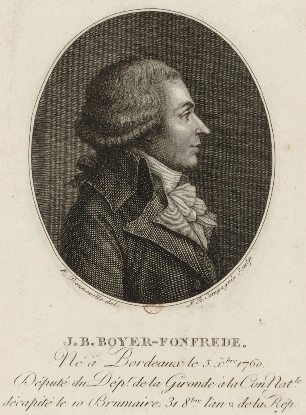 Porträt von Jean-Baptiste Boyer-Fonfrède (1760–1793) – Gedenkseite