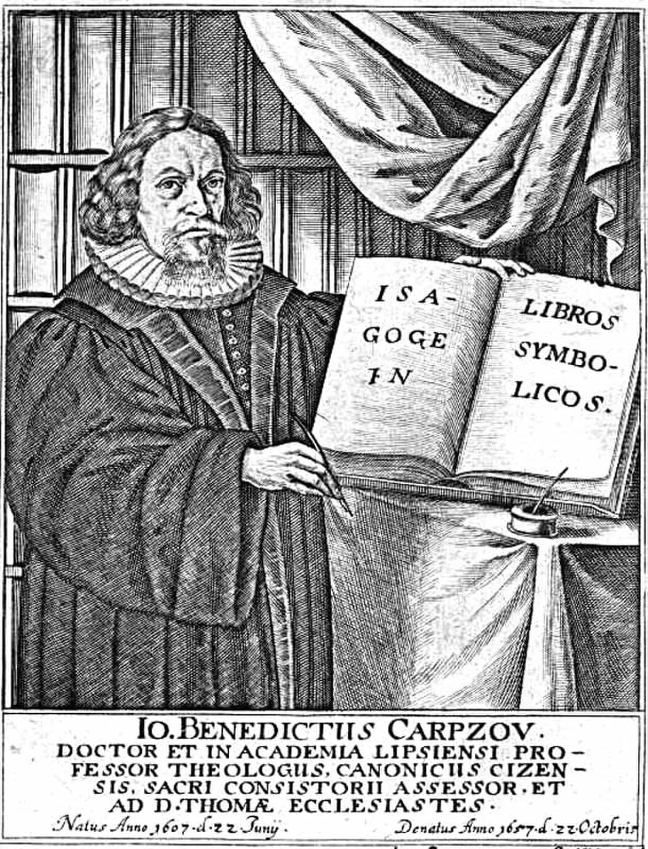 Porträt von Johann Benedikt Carpzov I. (1607–1657) – Gedenkseite