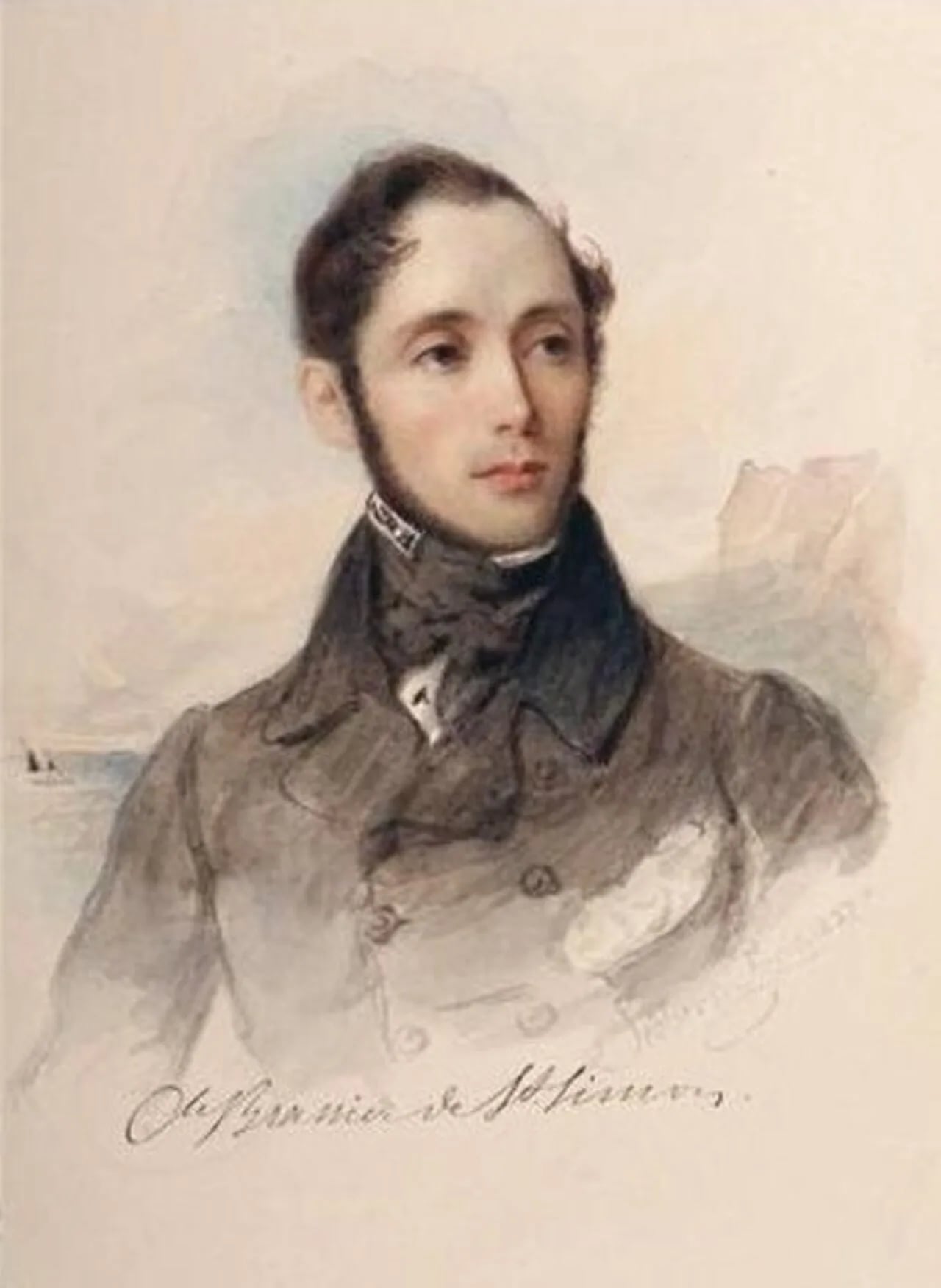 Porträt von Joseph Maria Anton Brassier de Saint-Simon-Vallade (1798–1872) – Gedenkseite