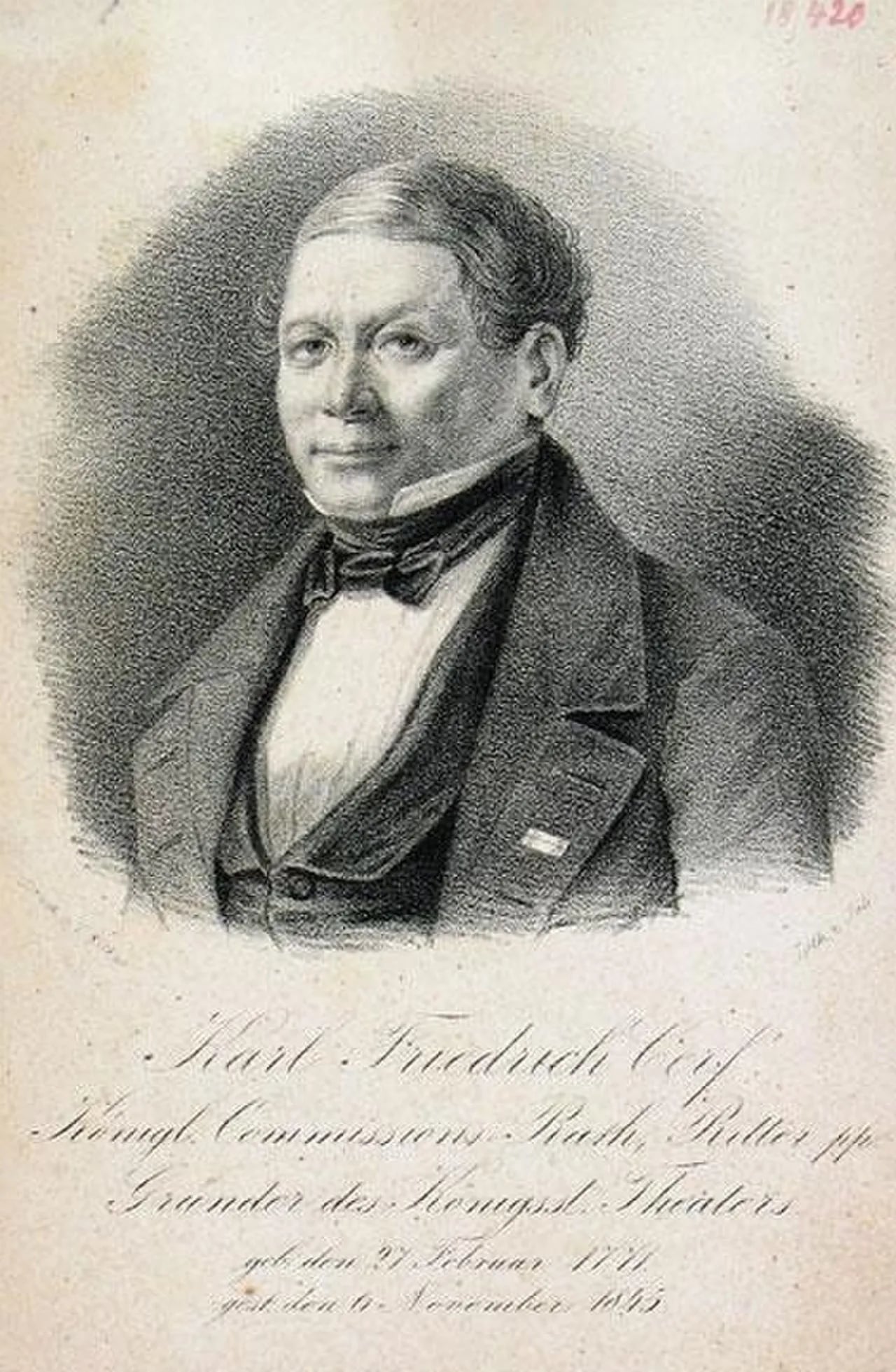 Porträt von Karl Friedrich Cerf (1771–1845) – Gedenkseite