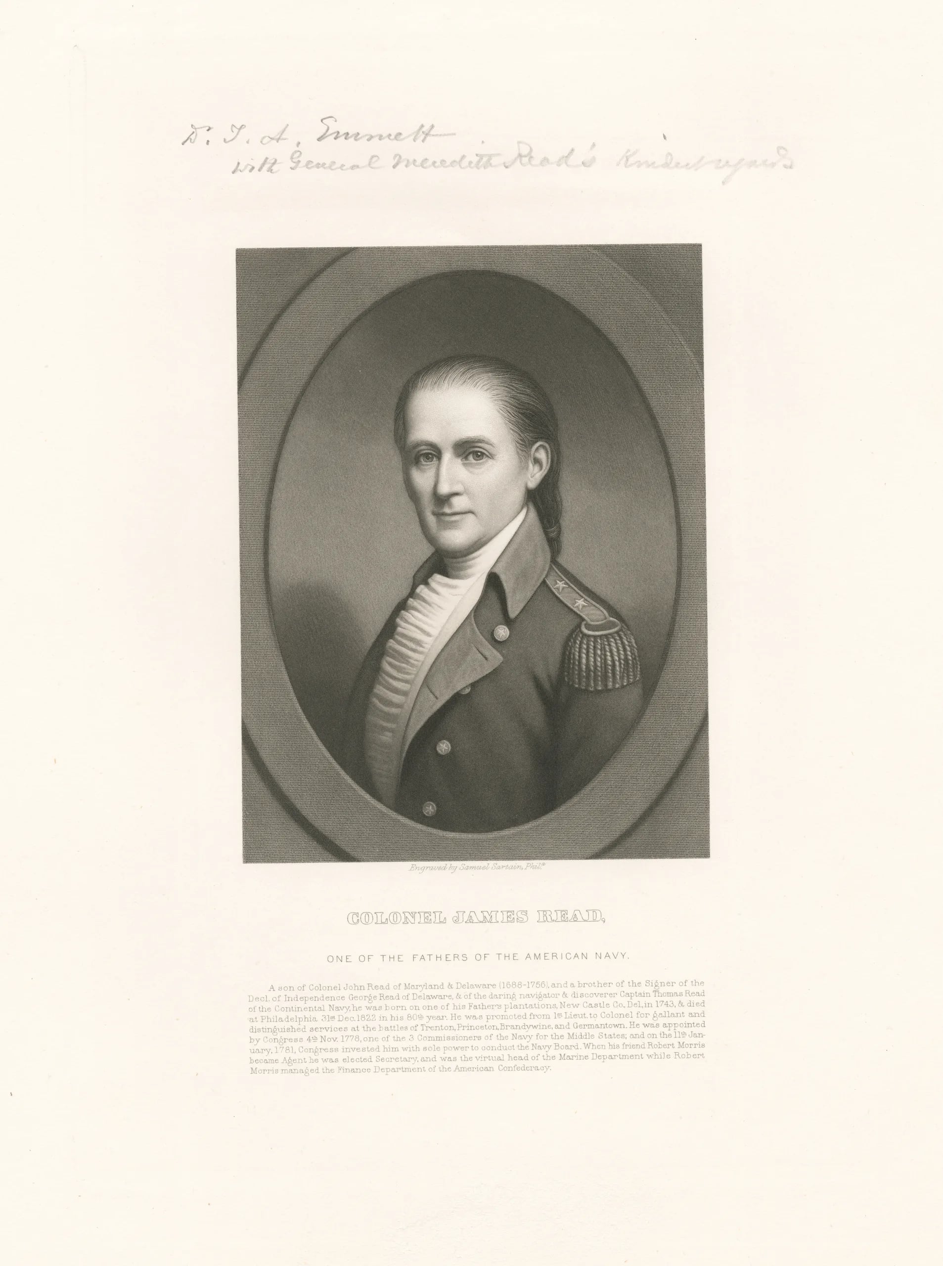 Porträt von James Read (1743–1822) – Gedenkseite