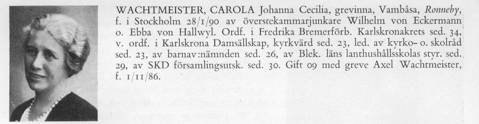 Portrait of Carola von Eckermann (1890–1979) – memorial page