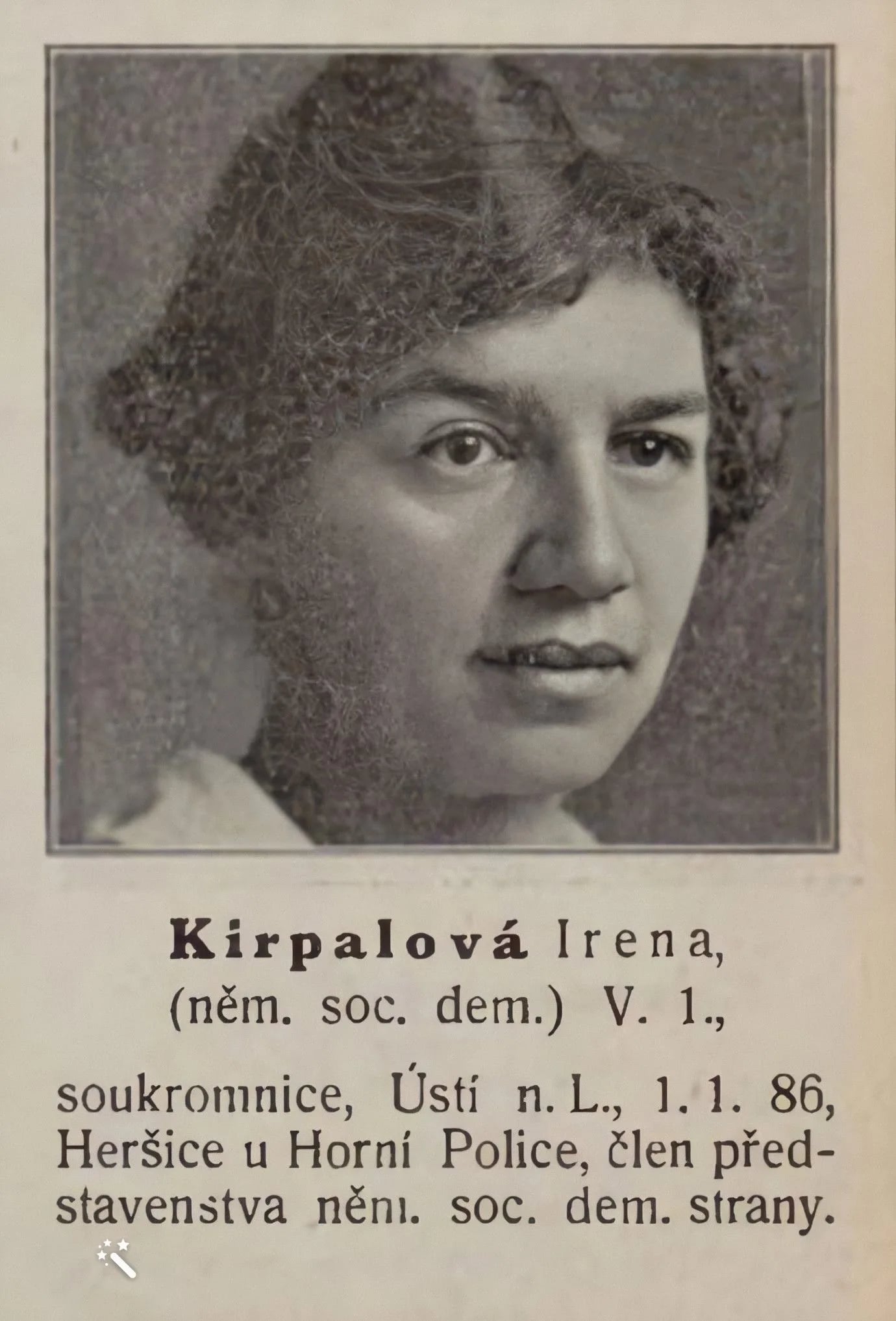 Portrait of Irene Kirpal (1886–1977) – memorial page