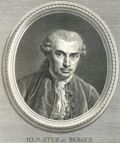 Porträt von Johann Just von Berger (1723–1791) – Gedenkseite
