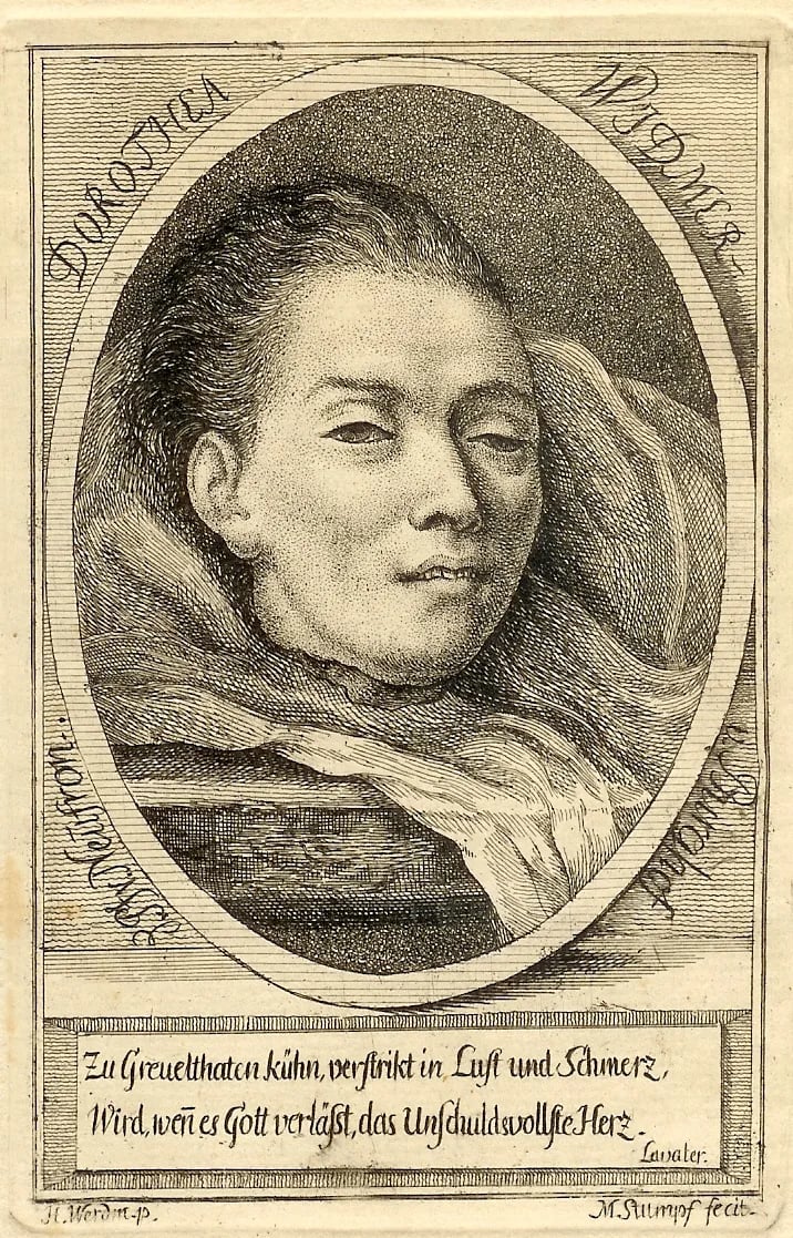 Portrait of Dorothea Widmer (1758–1781) – memorial page