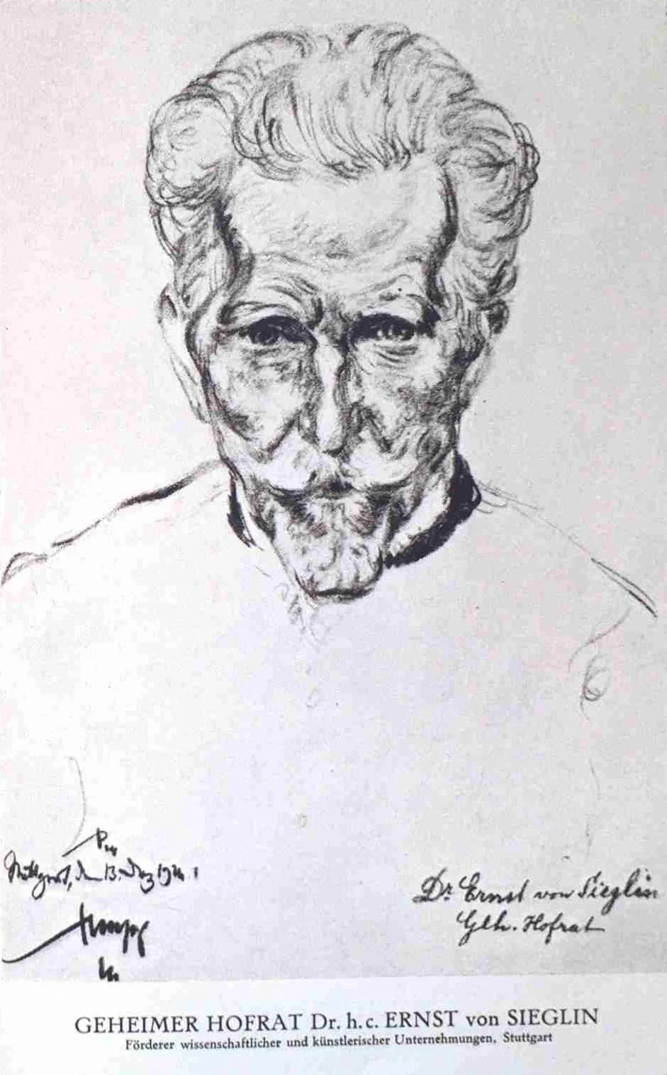 Porträt von Ernst von Sieglin (1848–1927) – Gedenkseite