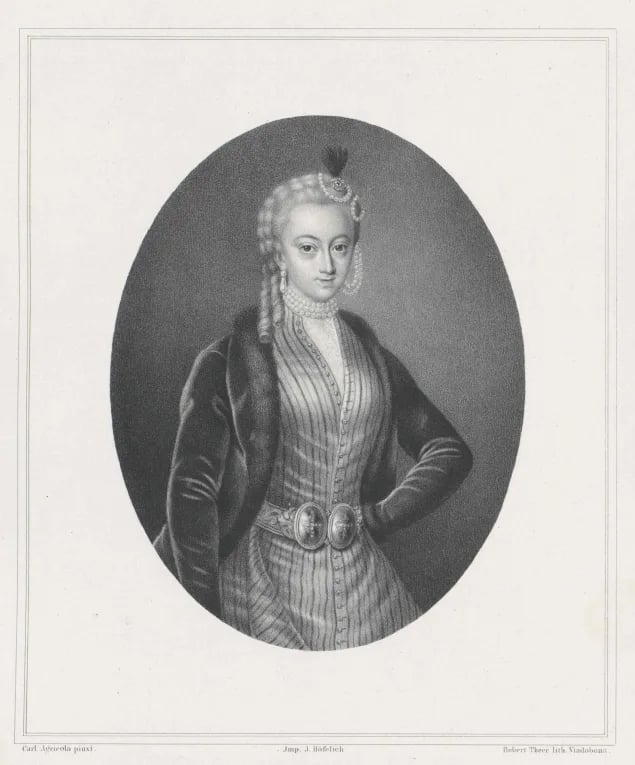 Porträt von Maria Christina Josefa von Thun und Hohenstein (1738–1788) – Gedenkseite