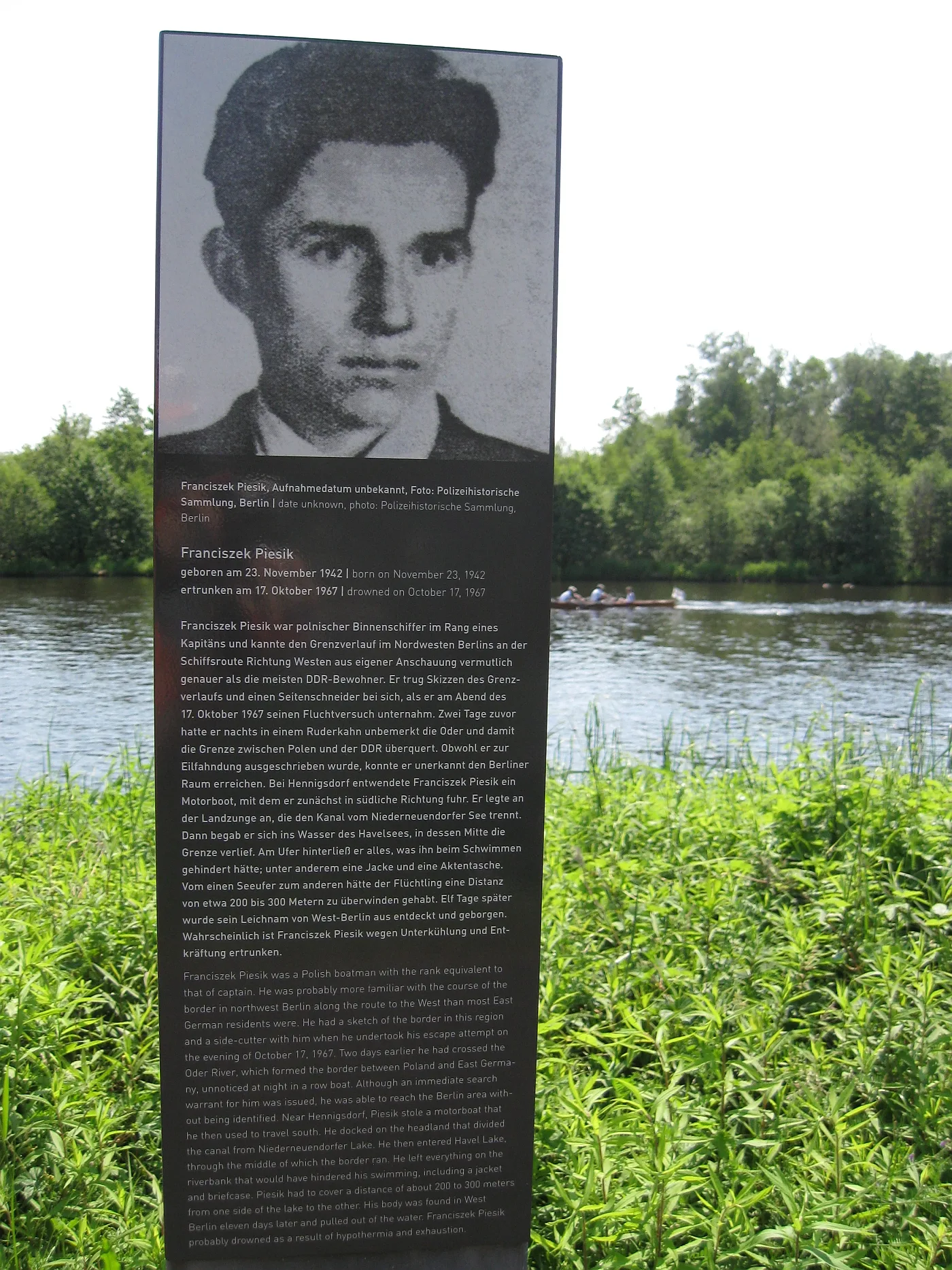 Porträt von Franciszek Piesik (1942–1967) – Gedenkseite
