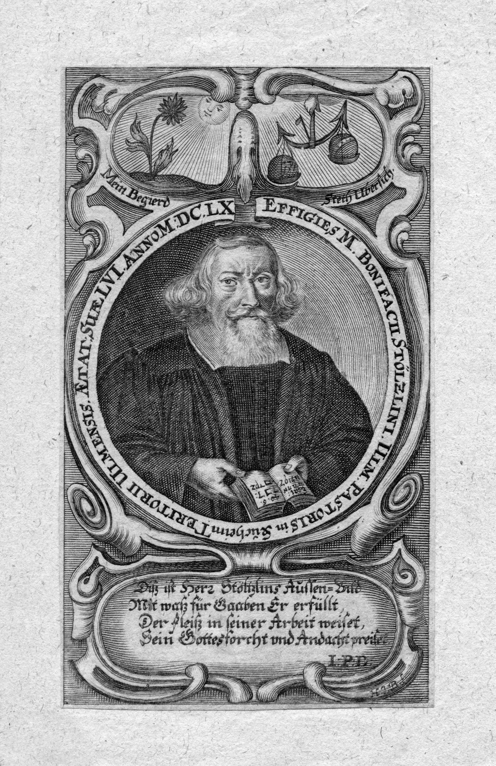 Porträt von Bonifacius Stöltzlin (1603–1677) – Gedenkseite