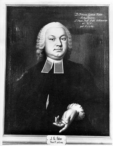 Porträt von Johann Gottlieb Faber (1717–1779) – Gedenkseite