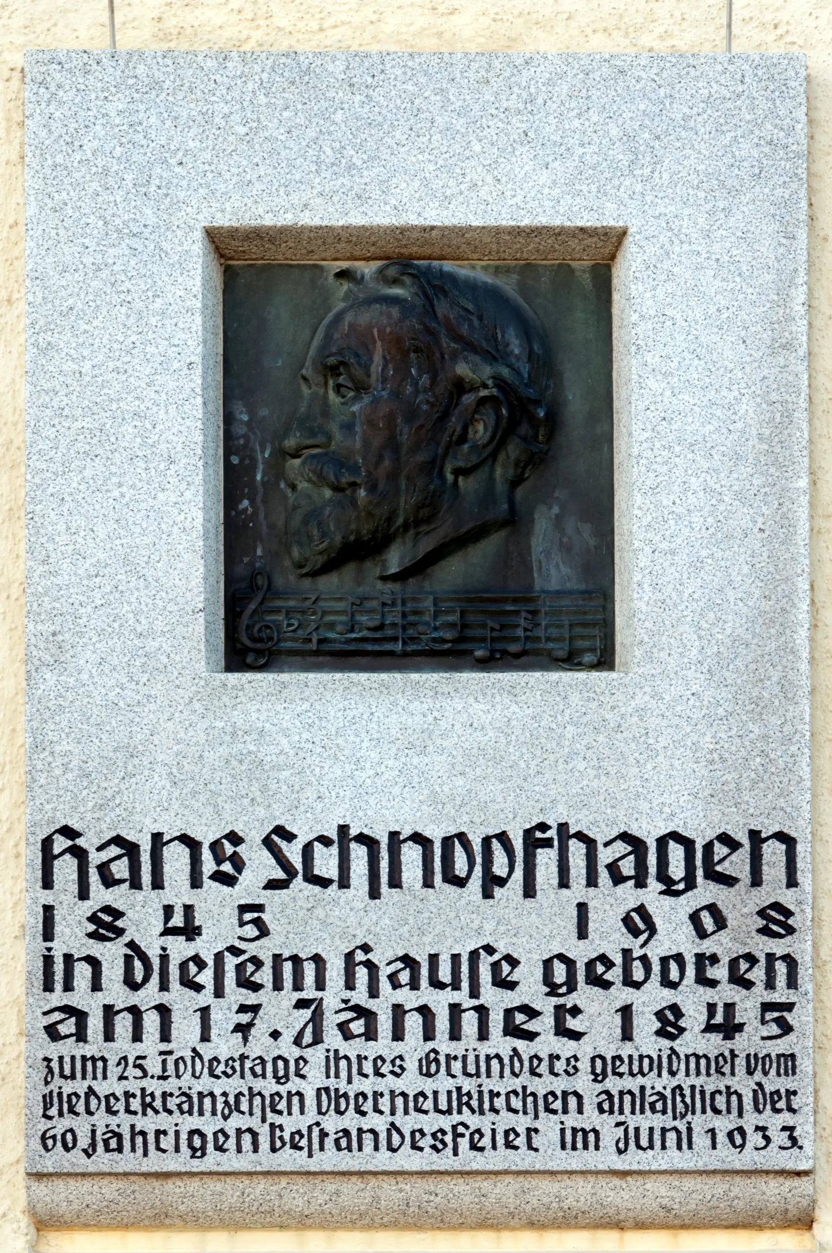 Porträt von Hans Schnopfhagen (1845–1908) – Gedenkseite