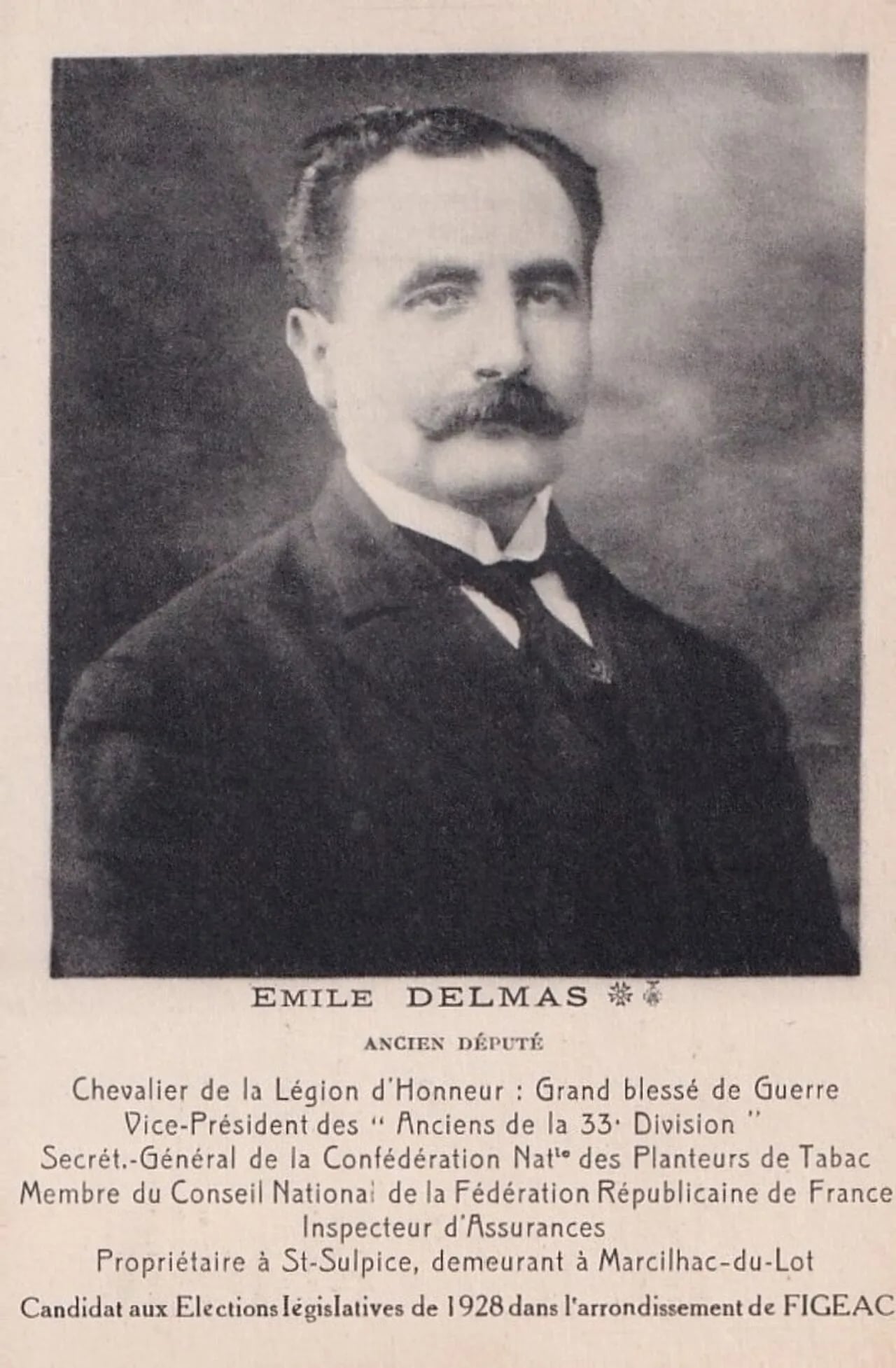 Porträt von Émile Delmas (1885–1948) – Gedenkseite