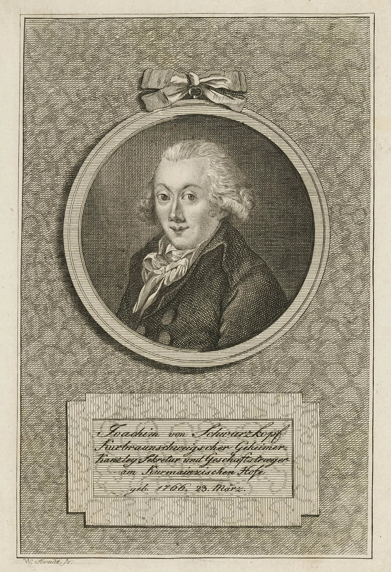 Porträt von Joachim von Schwarzkopf (1766–1806) – Gedenkseite