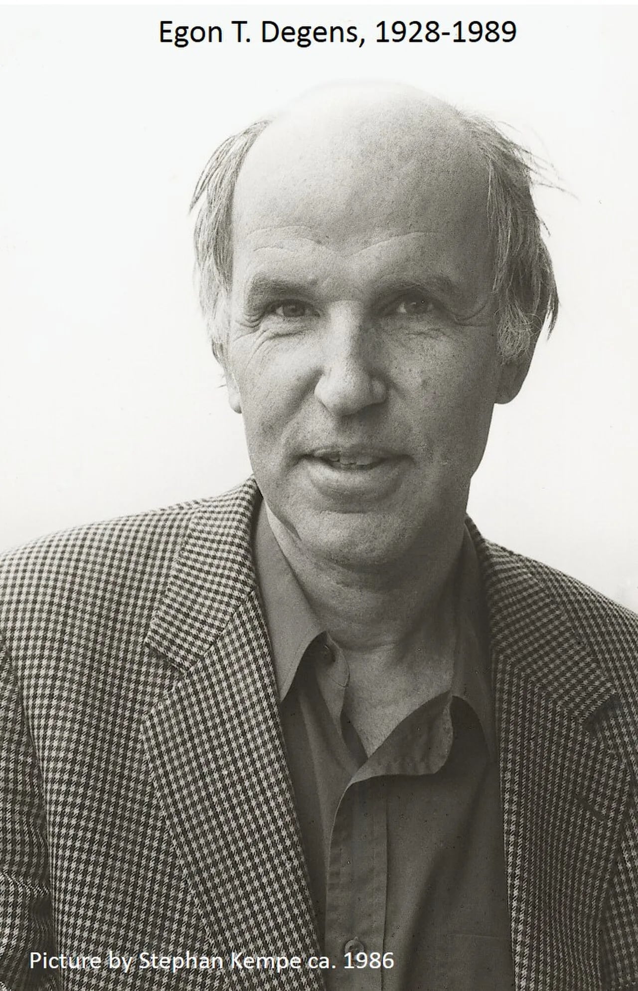 Portrait of Egon T. Degens (1928–1989) – memorial page
