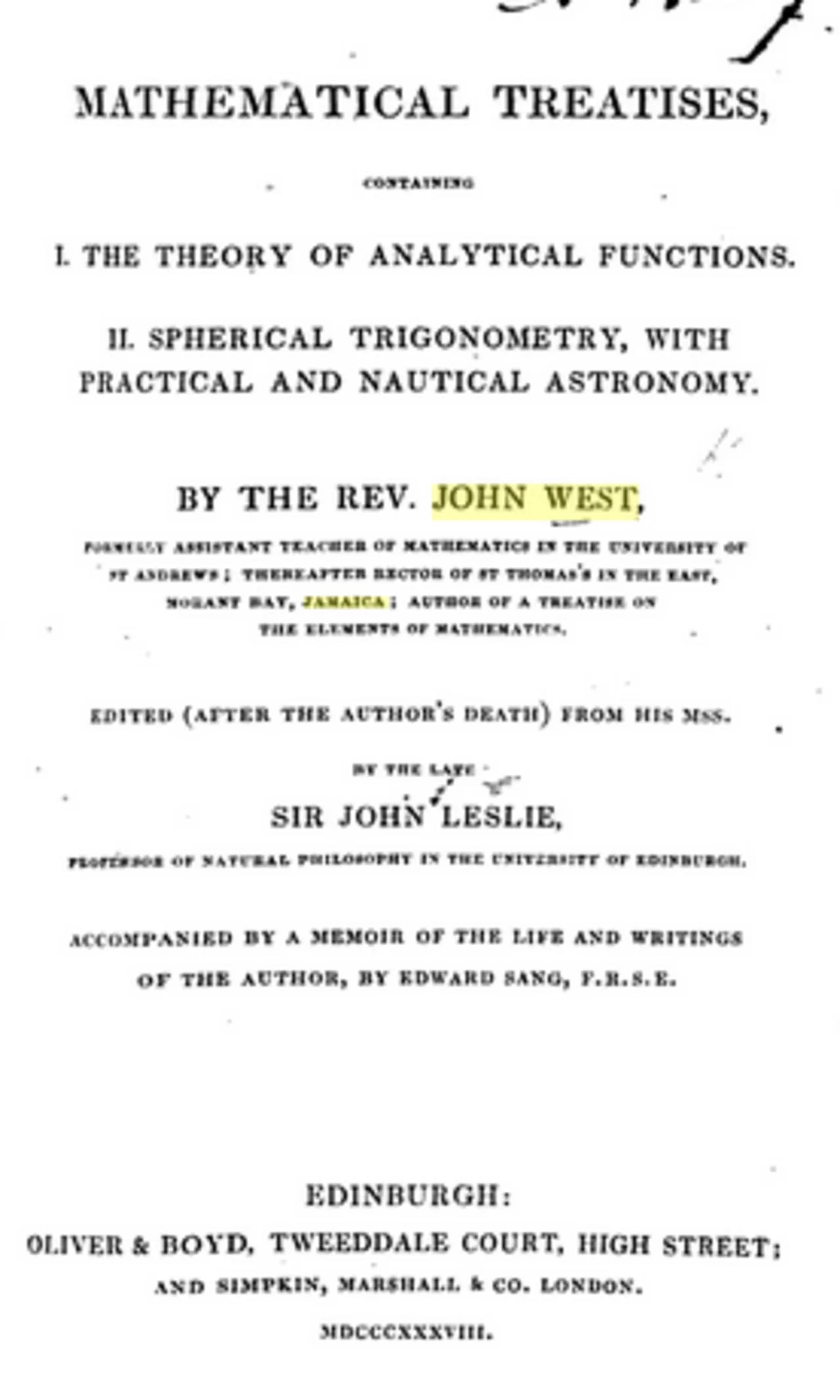 Portrait of John West (1756–1817) – memorial page