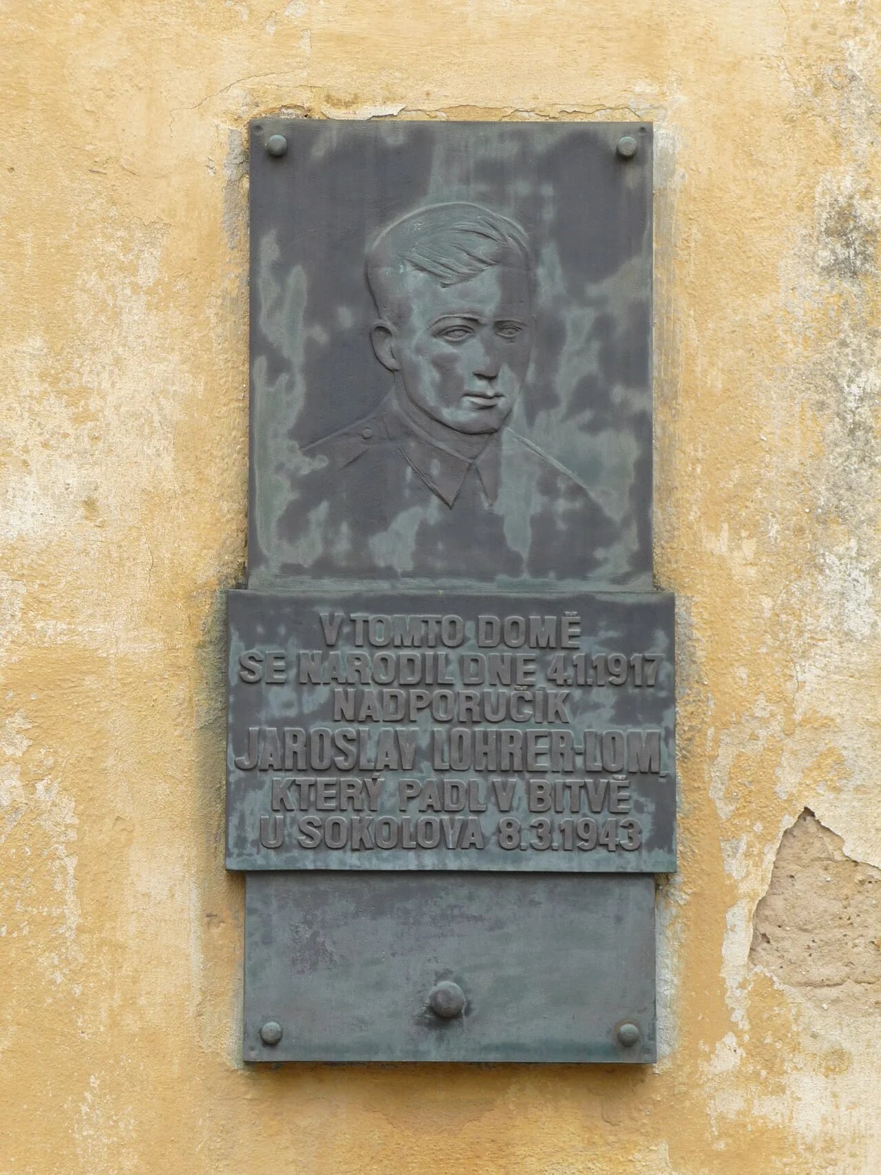 Portrait of Jaroslav Lohrer (1917–1943) – memorial page