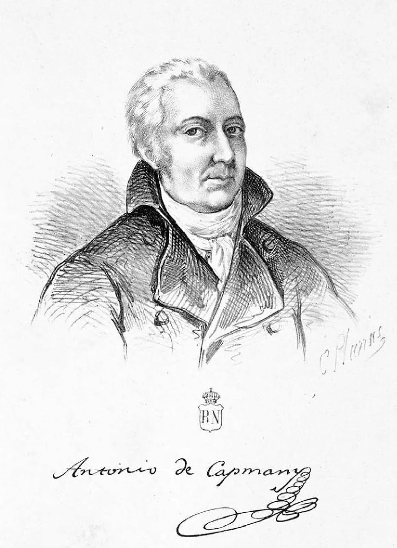 Porträt von Antonio de Capmany (1742–1813) – Gedenkseite