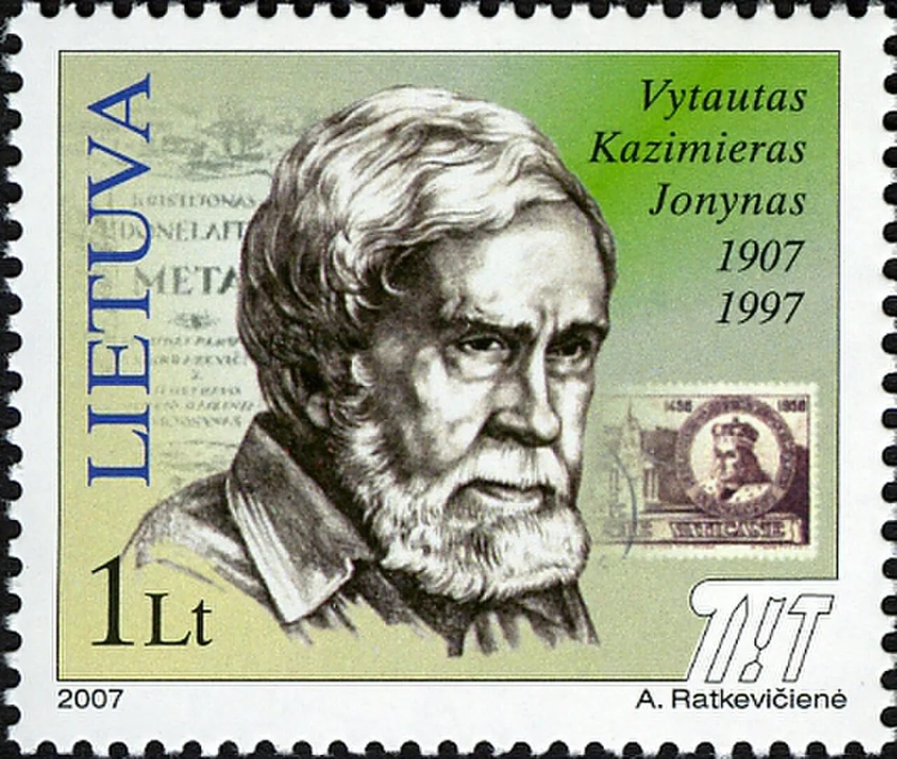 Portrait of Vytautas Kazimieras Jonynas (1907–1997) – memorial page