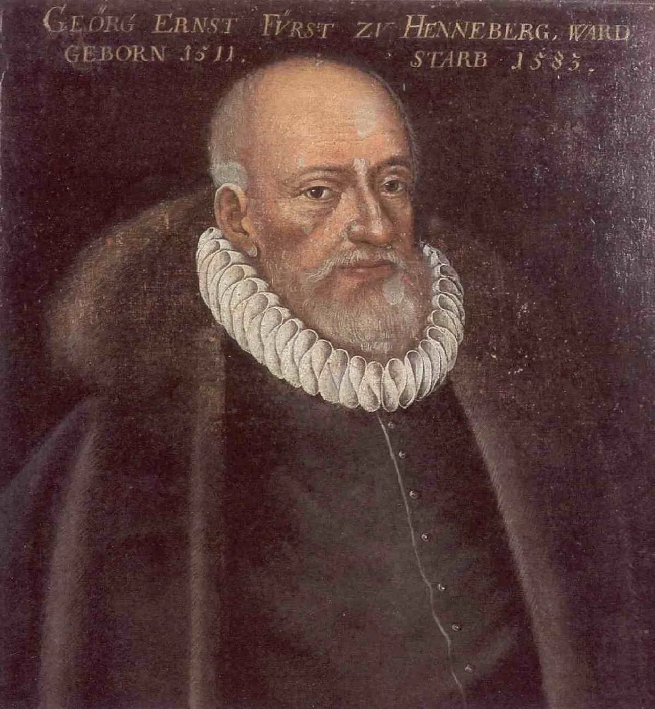 Porträt von Georg Ernst, Graf von Henneberg-Schleusingen (1511–1583) – Gedenkseite