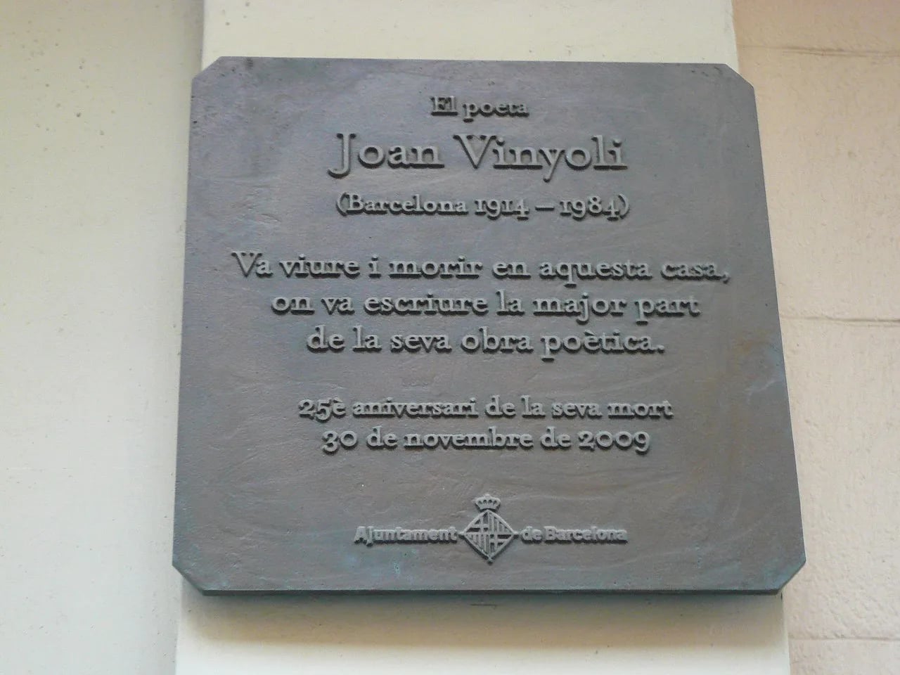 Portrait of Joan Vinyoli (1914–1984) – memorial page