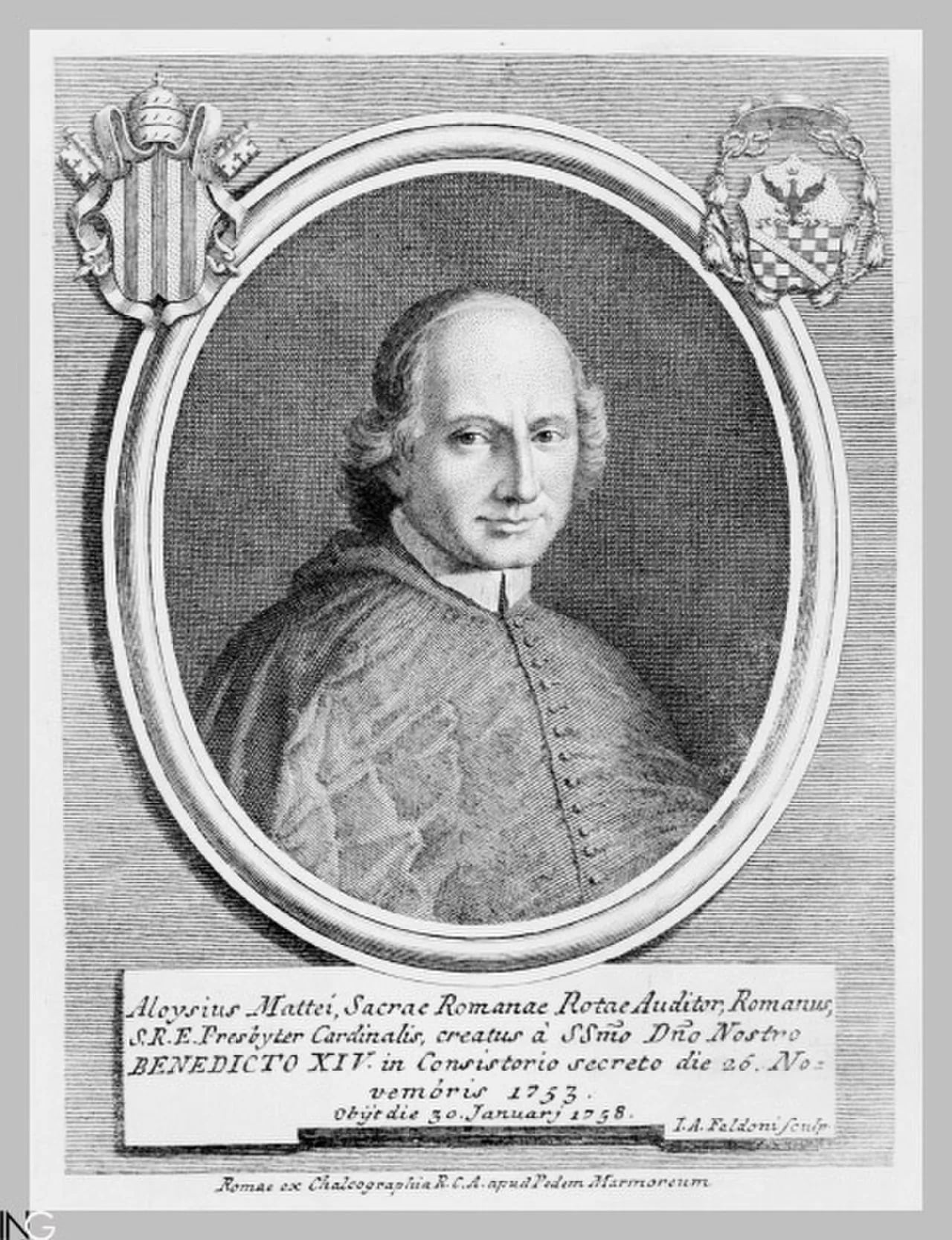 Porträt von Luigi Mattei (1702–1758) – Gedenkseite