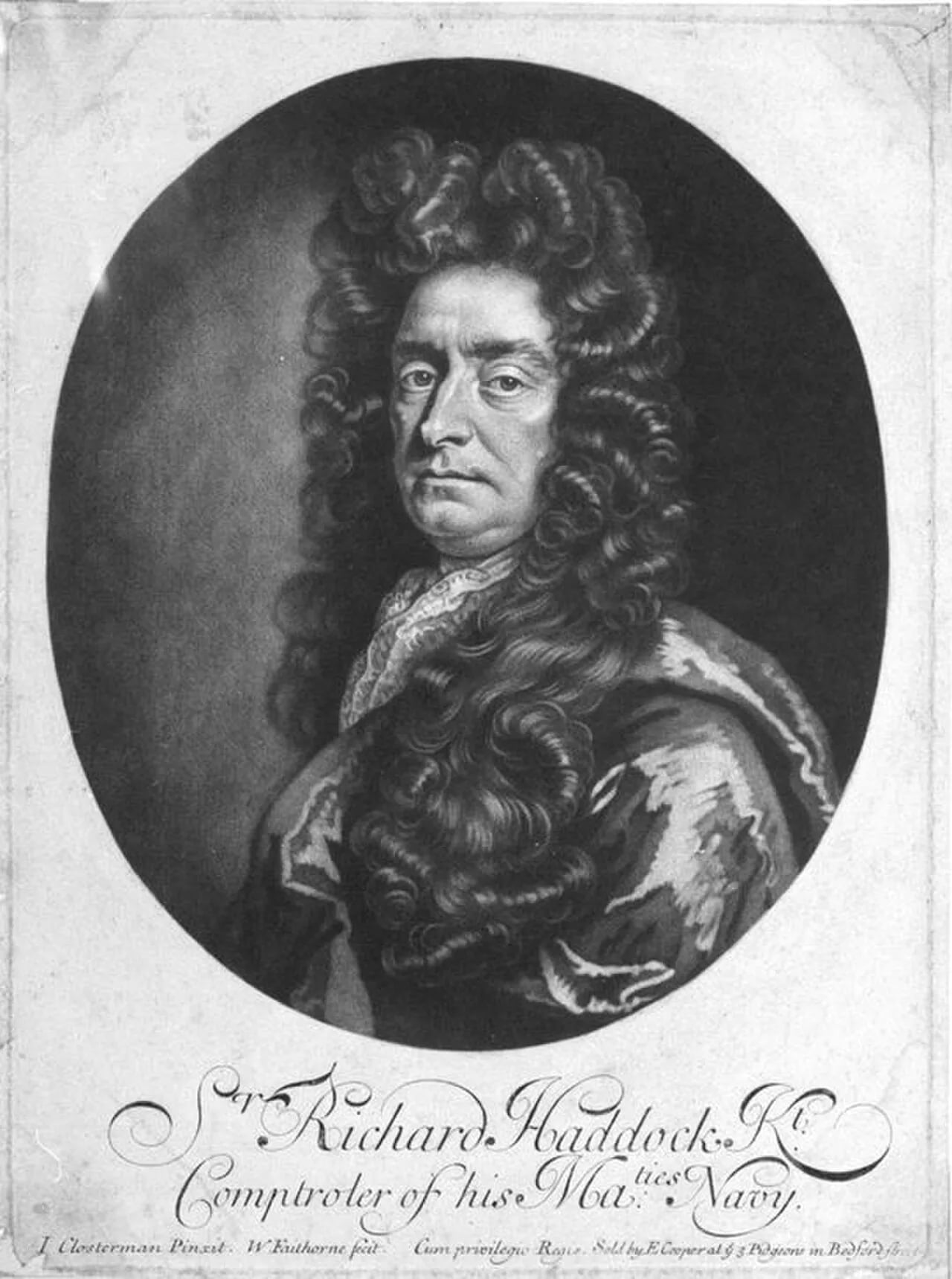Portrait of Richard Haddock (1629–1715) – memorial page