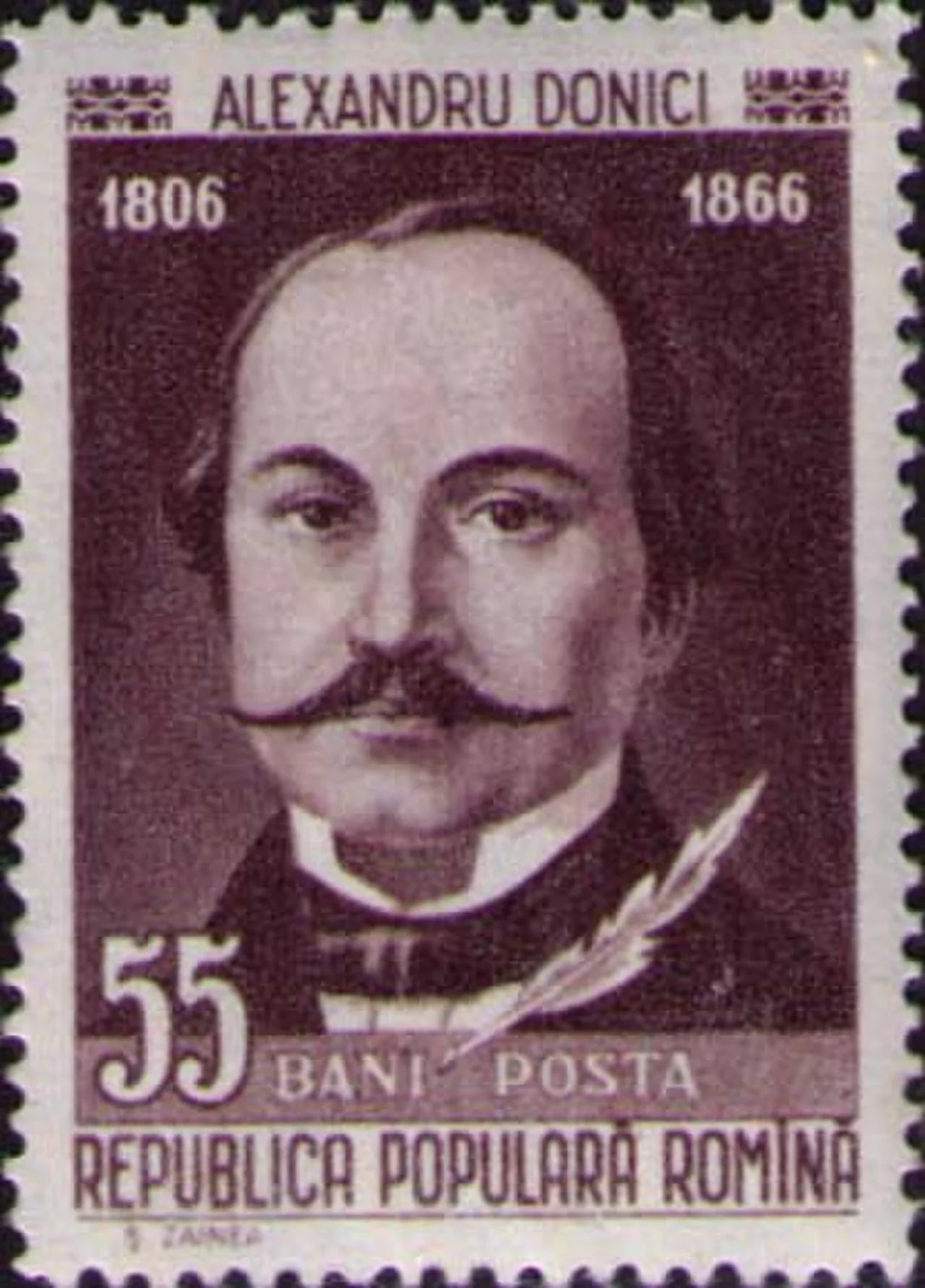 Porträt von Alecu Donici (1806–1865) – Gedenkseite