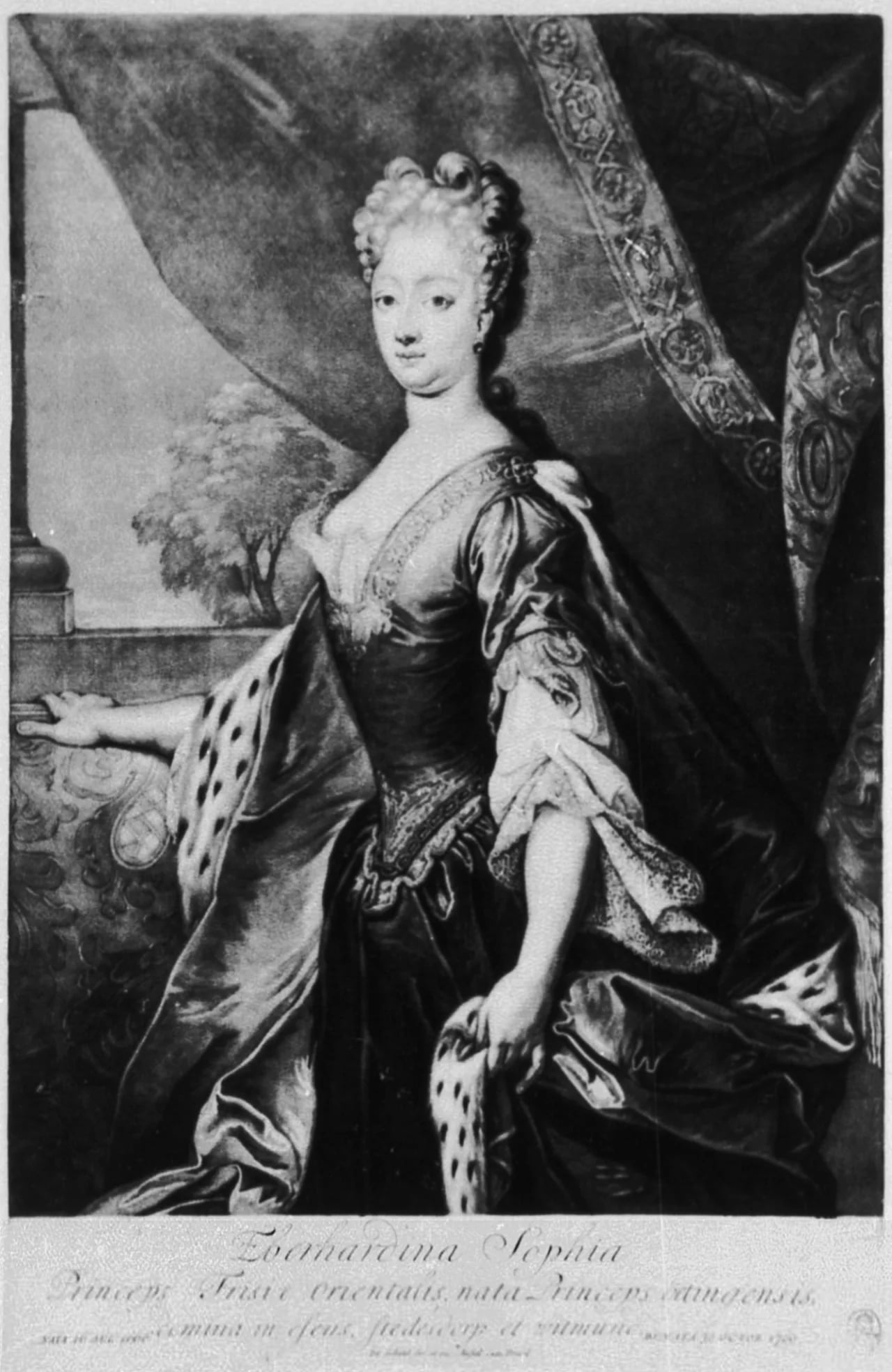 Portrait of Ostfriesland, Fürstin Eberhardine Sophie (1666–1700) – memorial page