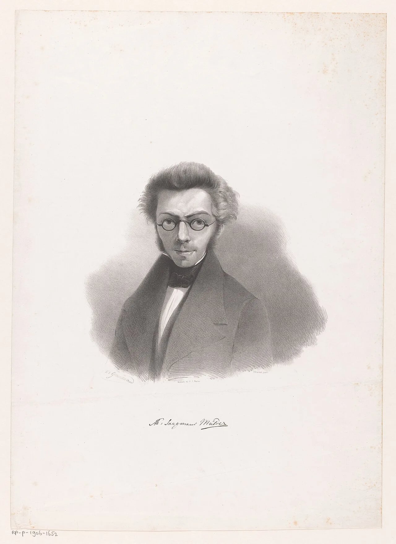 Porträt von Aeschinus Saagmans Mulder (1804–1841) – Gedenkseite