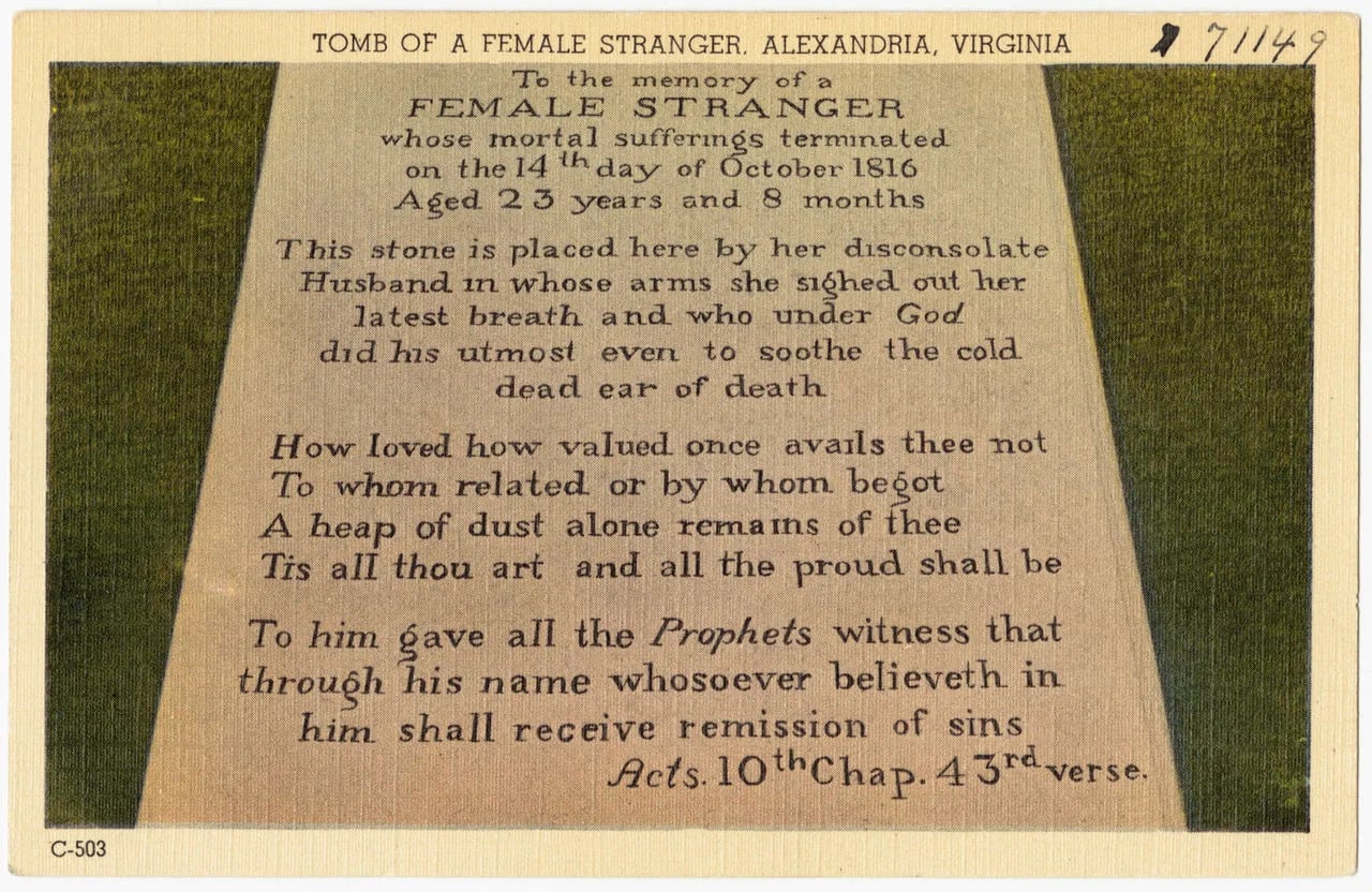 Portrait of Female Stranger (1793–1816) – memorial page