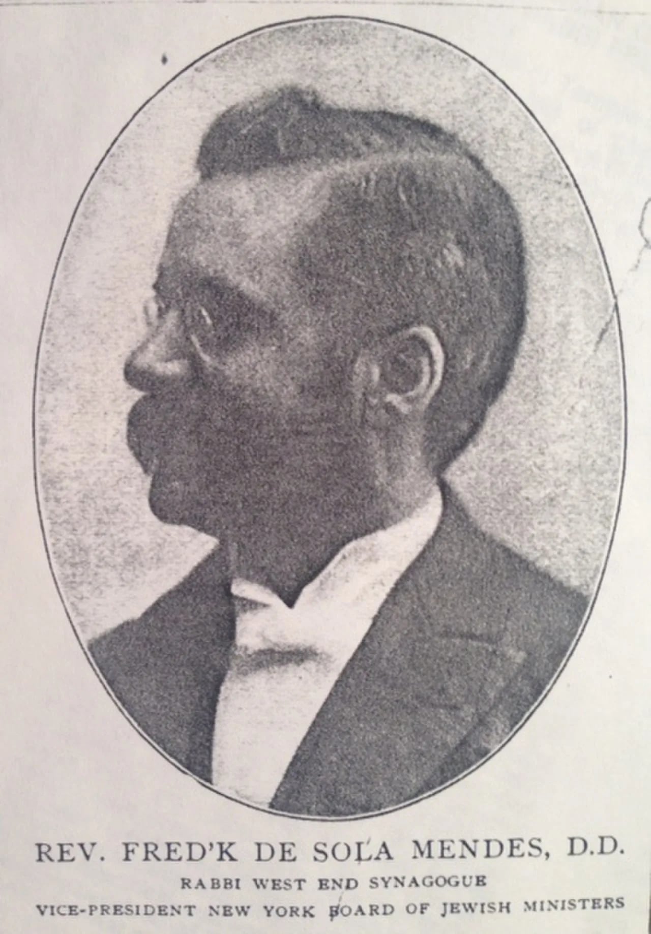 Porträt von Frederick de Sola Mendes (1850–1927) – Gedenkseite
