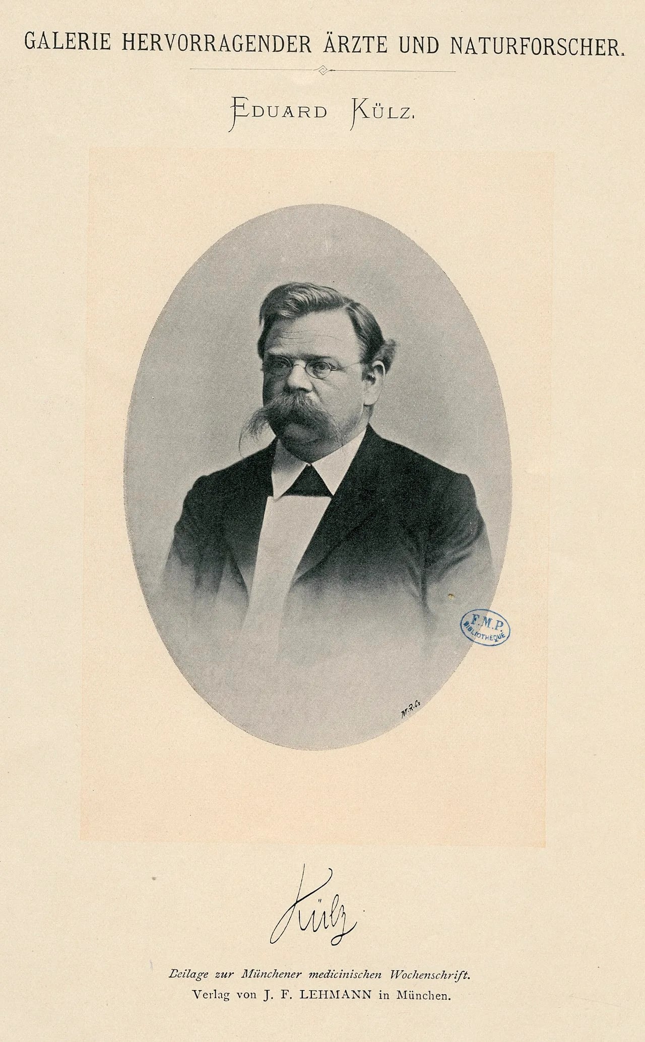 Porträt von Eduard Külz (1845–1895) – Gedenkseite