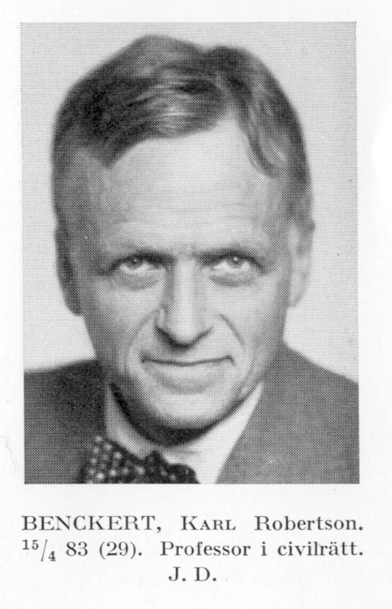 Portrait of Karl Benckert (1883–1964) – memorial page
