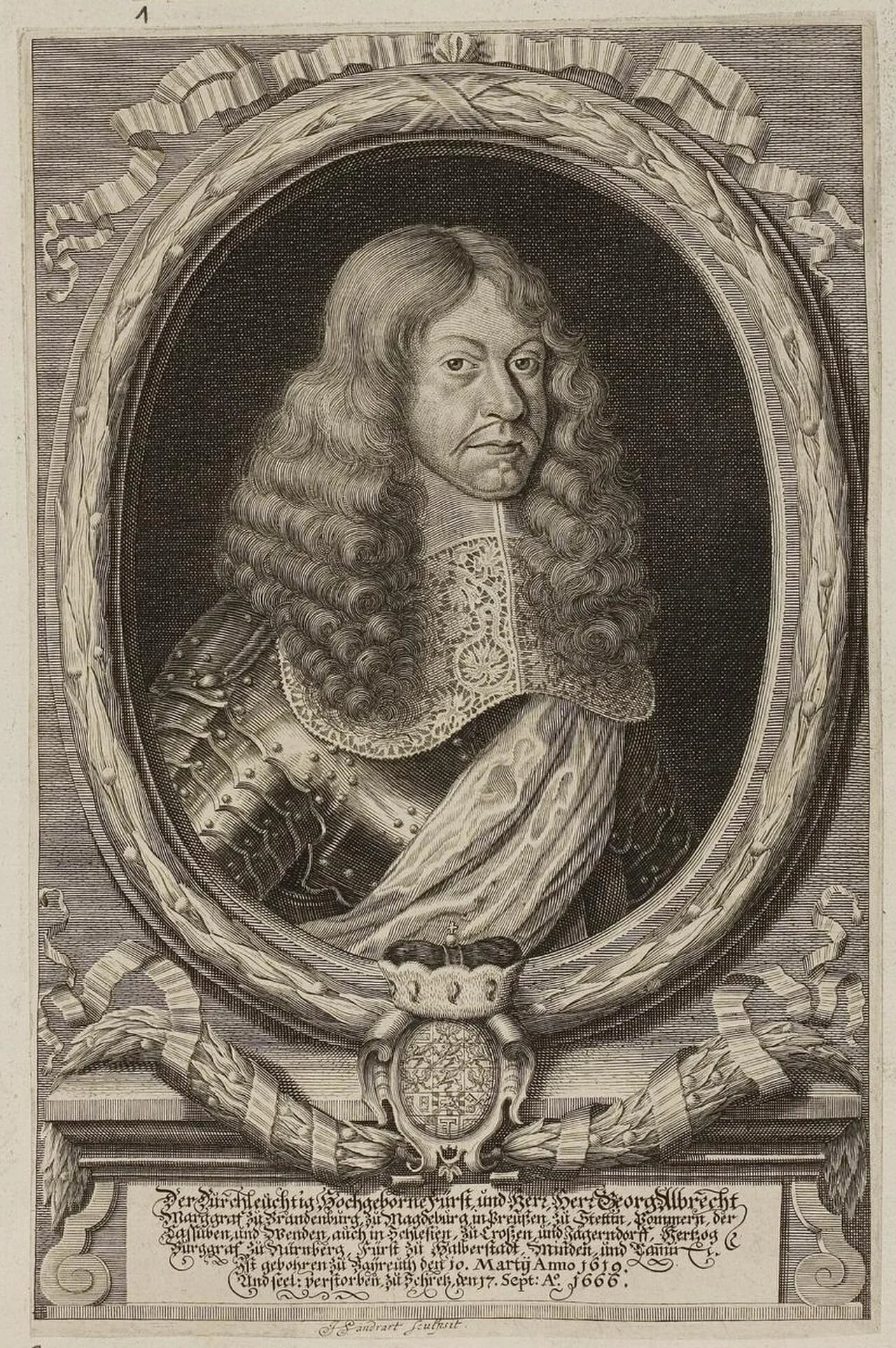 Porträt von Georg Albrecht von Brandenburg-Kulmbach (1619–1666) – Gedenkseite