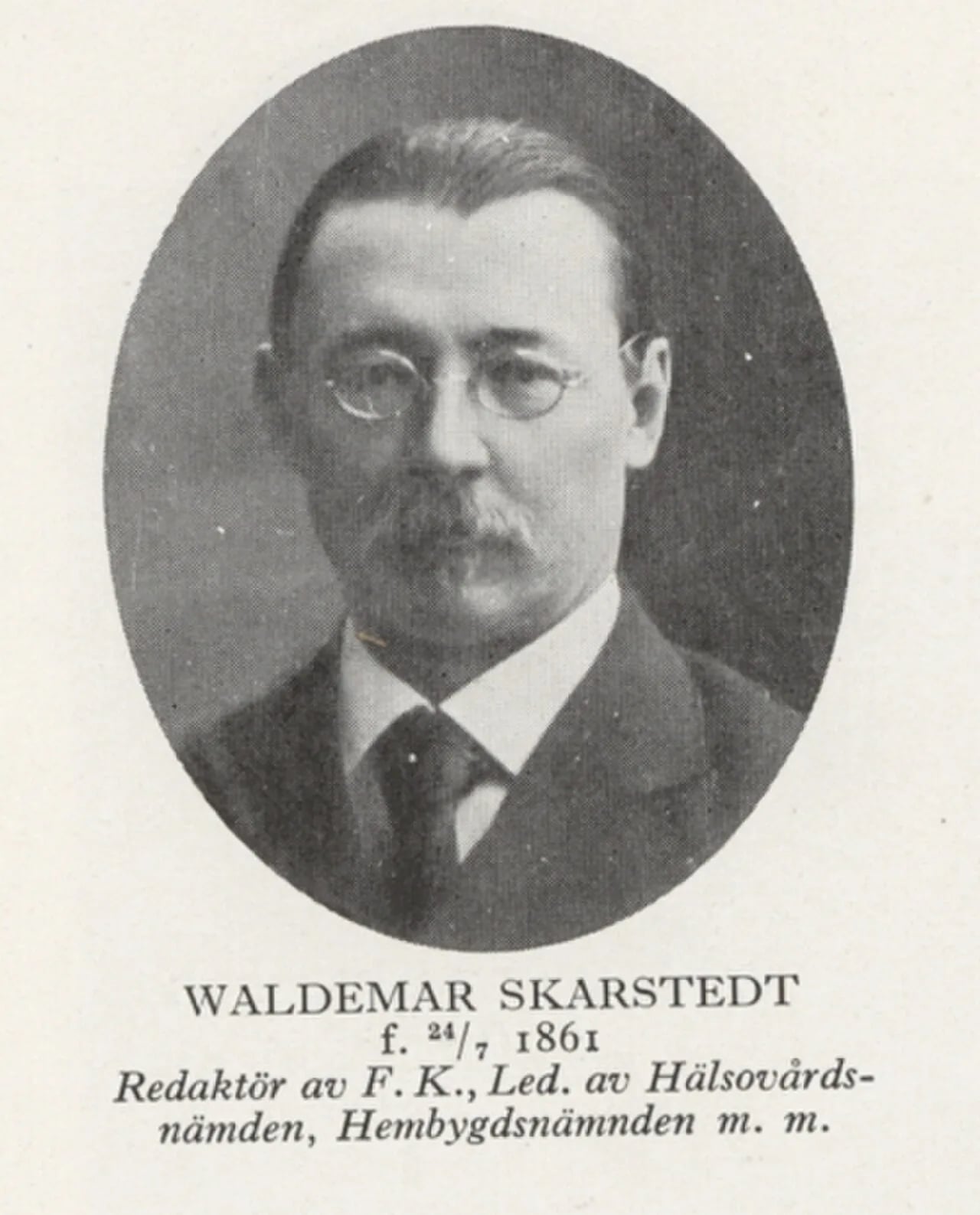 Porträt von Waldemar Skarstedt (1861–1931) – Gedenkseite